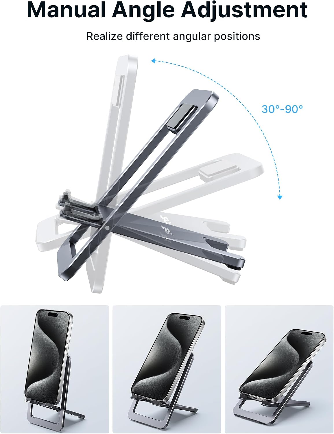 Ultra-Slim Fold-Flat Aluminum Phone Stand for Travel encalife