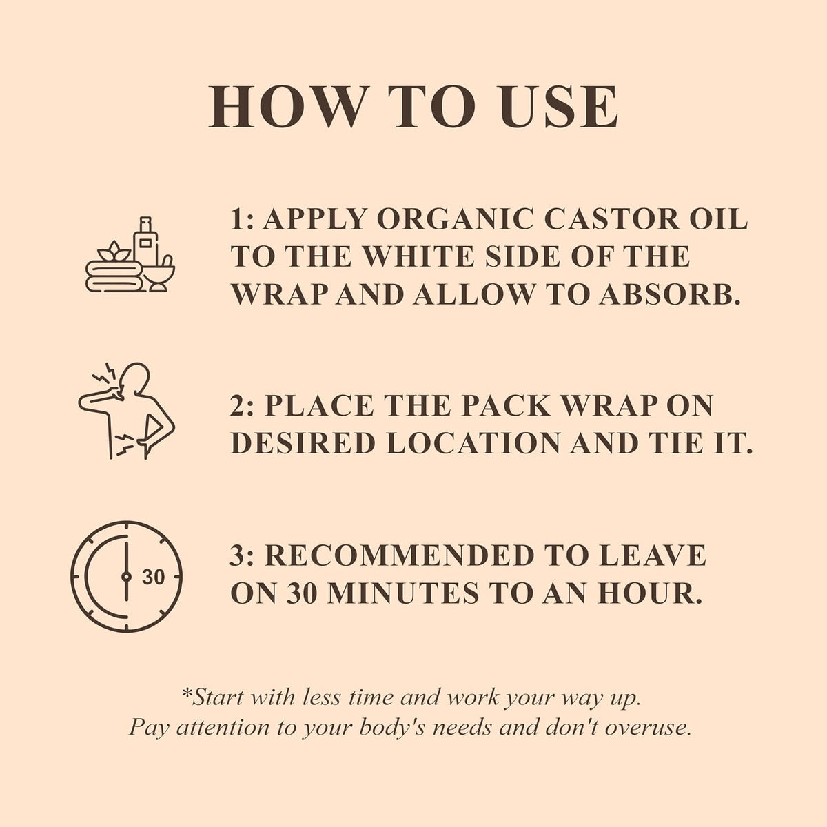 Organic Castor Oil Pack Wrap for Relaxation Recovery encalife