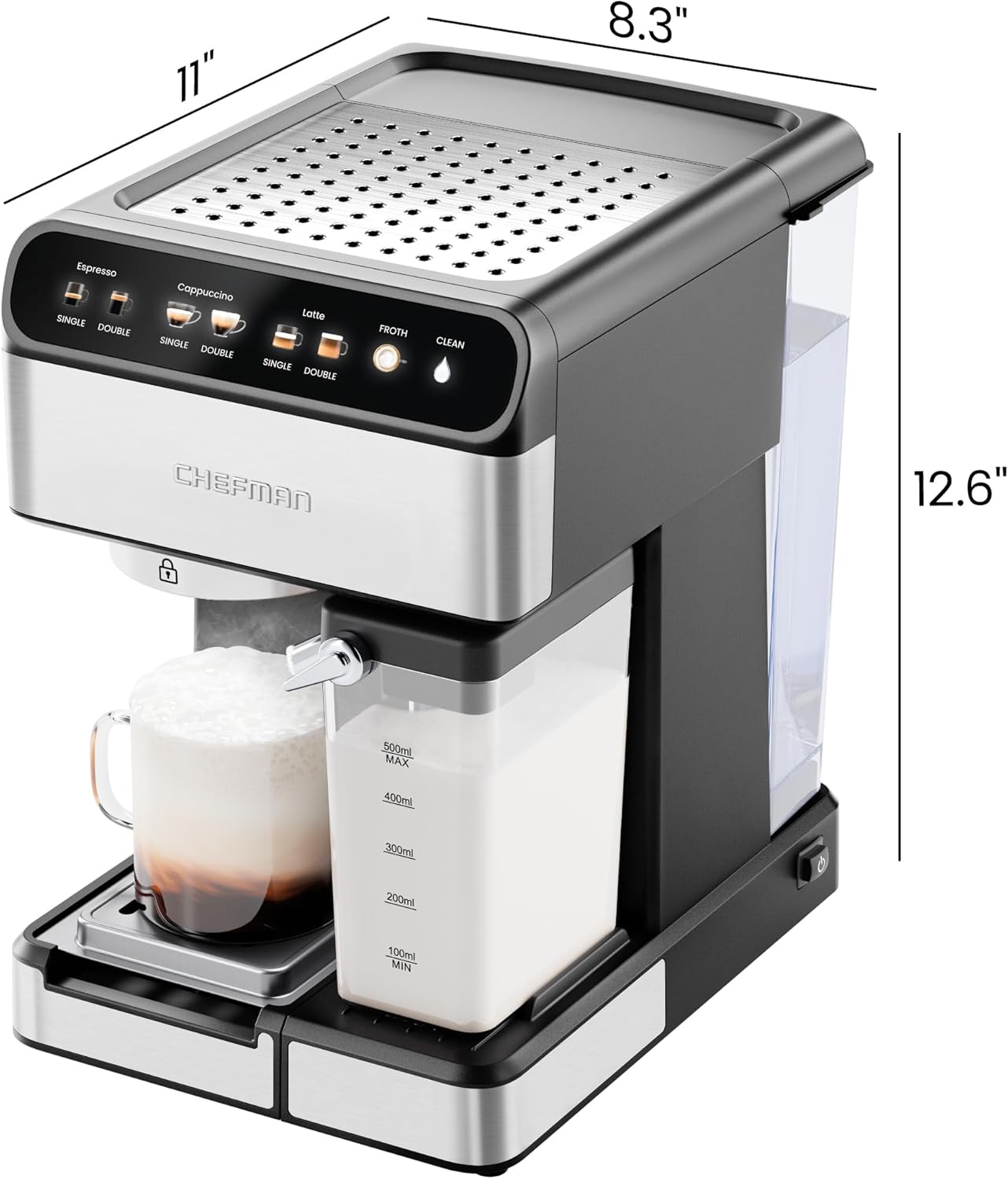 15‑Bar Espresso Machine with Built‑In Milk Frother encalife