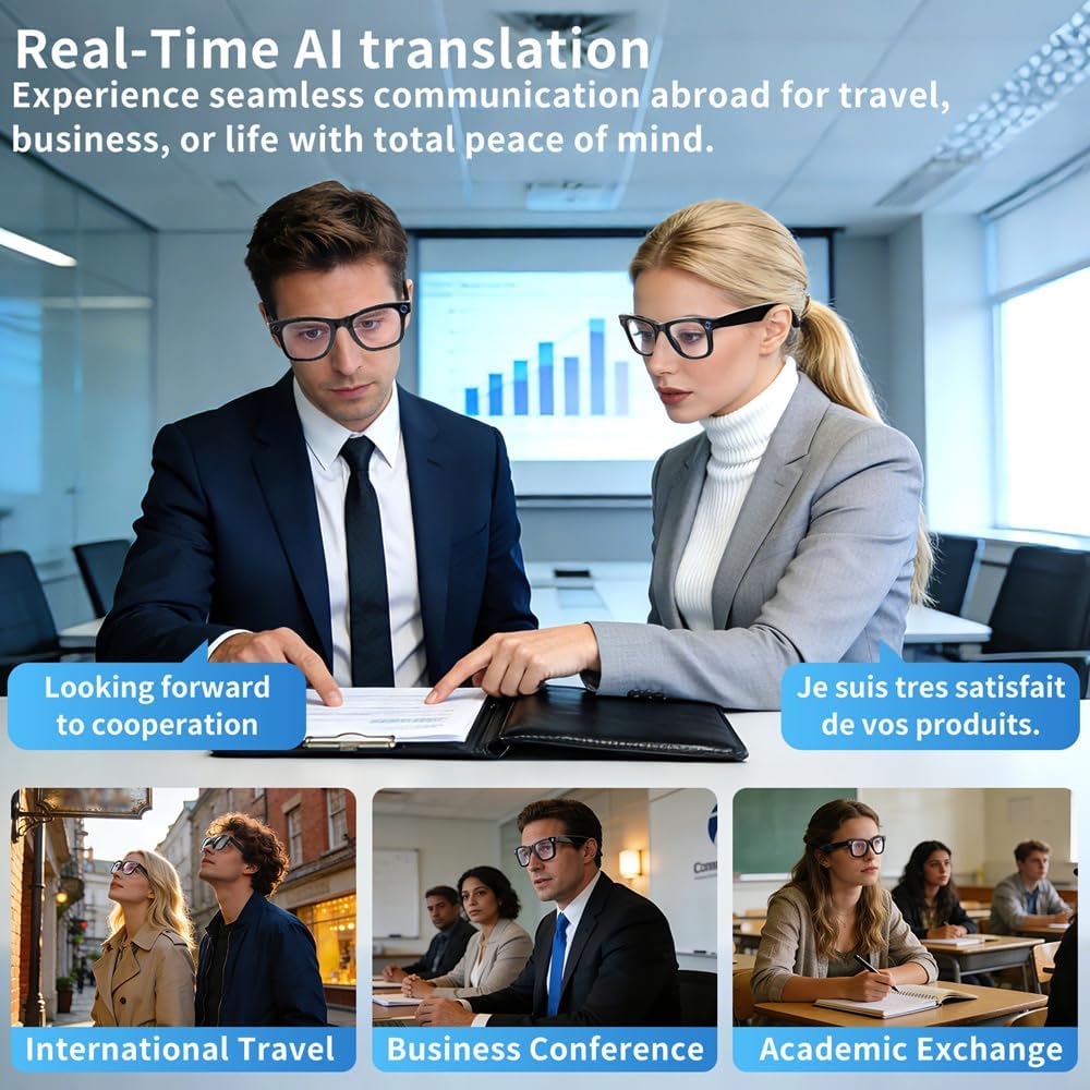 AI Camera Bluetooth Smart Glasses encalife