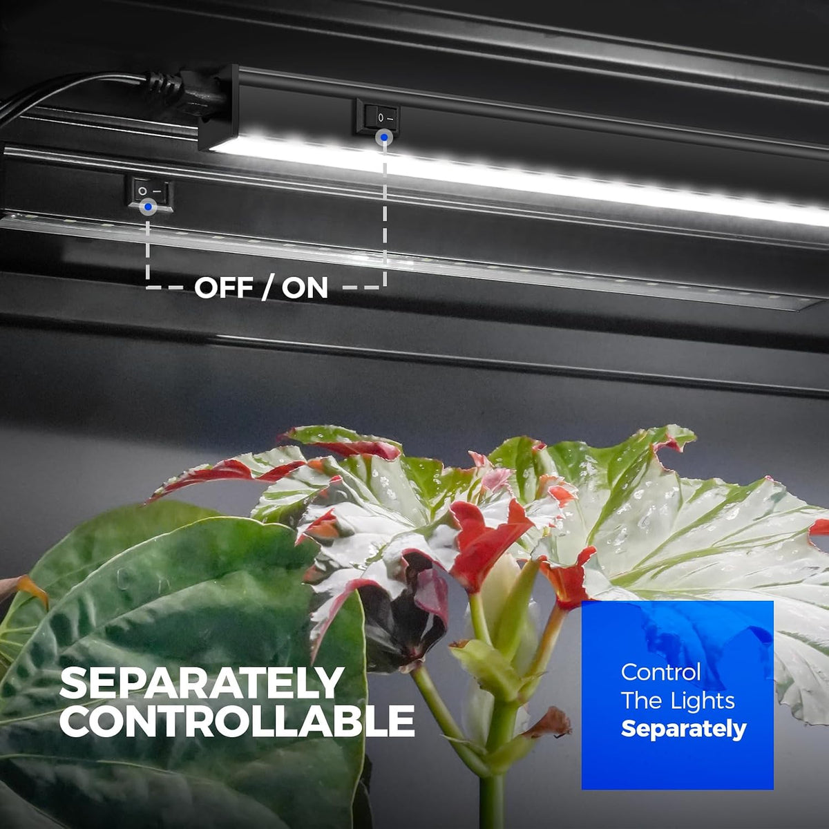 Full spectrum LED grow light bars for indoor plants
