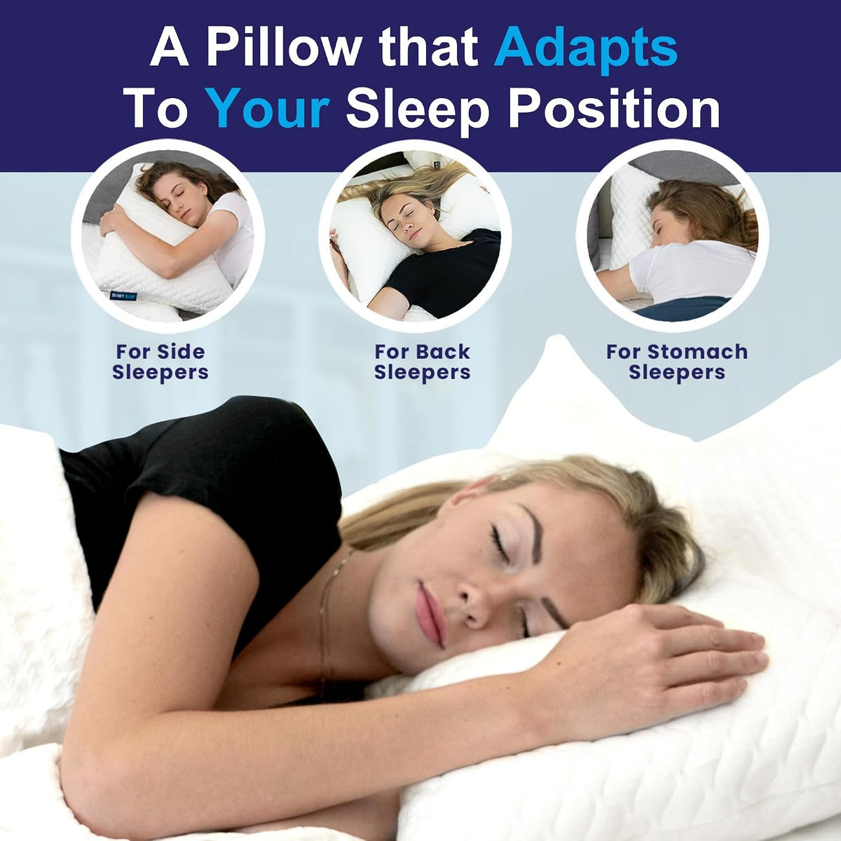 Side Sleeper Adjustable Memory Foam Pillow encalife