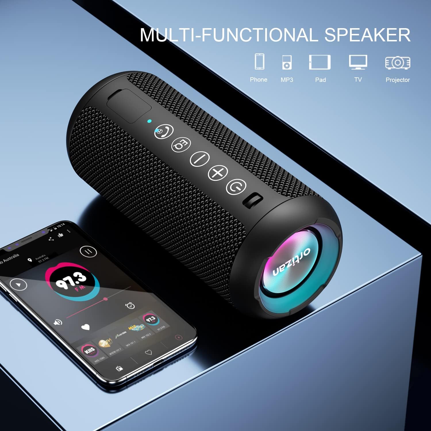 24W Waterproof Bluetooth Speaker With Deep Bass encalife