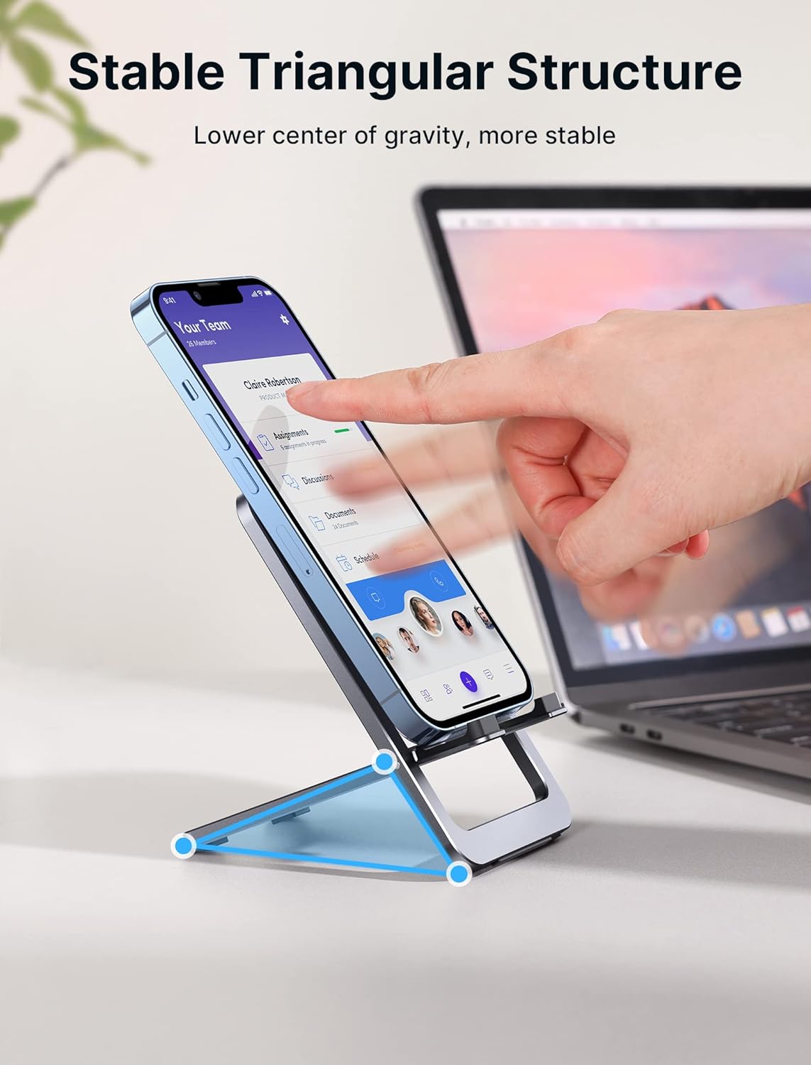 Ultra-Slim Fold-Flat Aluminum Phone Stand for Travel encalife