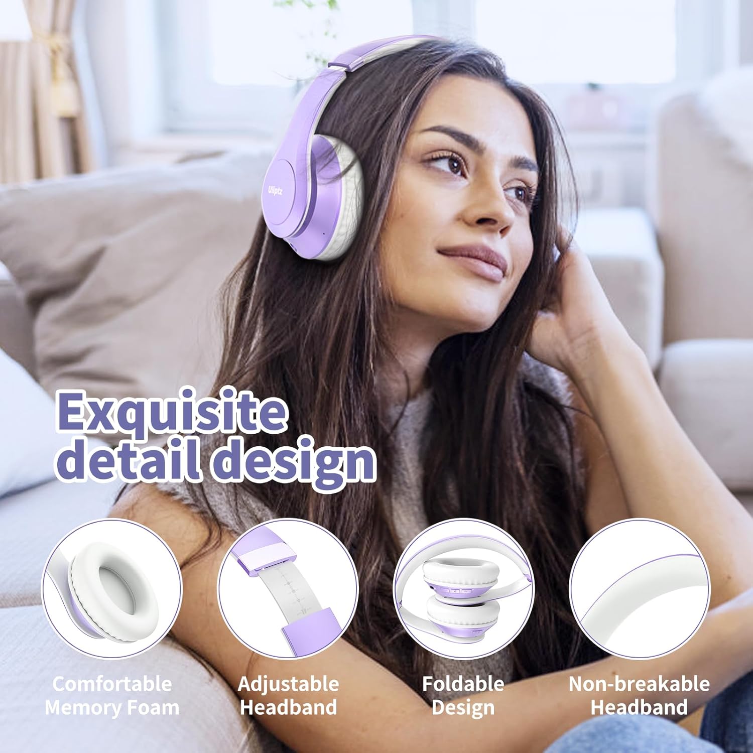 Over Ear Bluetooth Headphones with 65H Playtime encalife