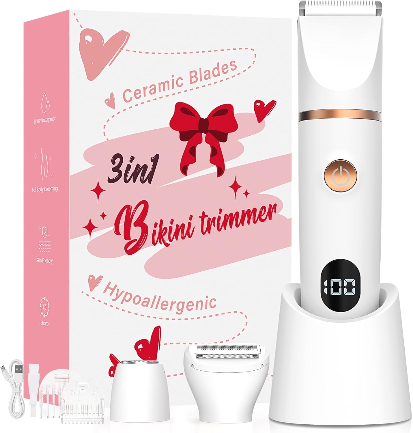 Waterproof Electric Razor Women Bikini Trimmer Set encalife