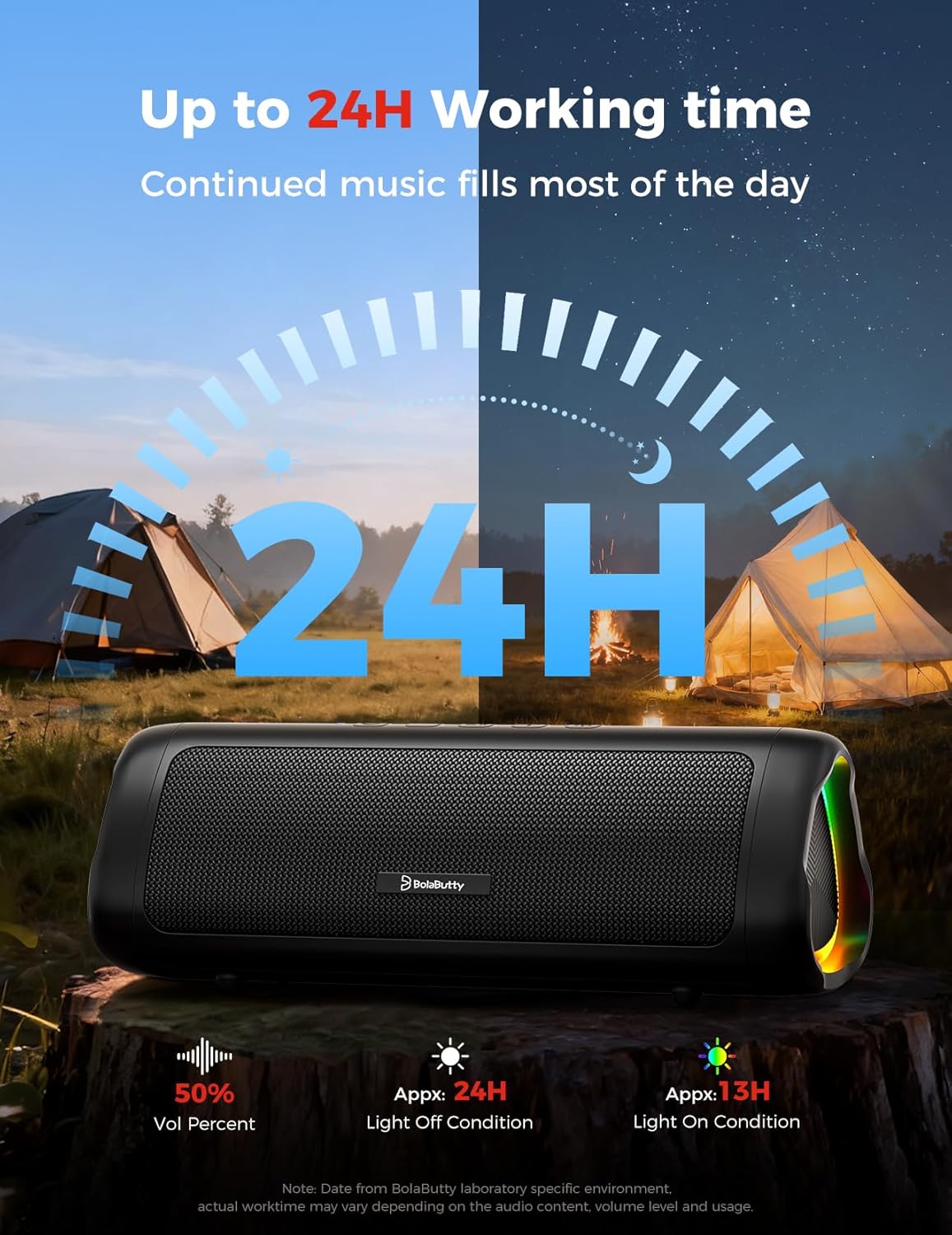 Powerful 20W Waterproof Bluetooth Speaker With Lights encalife