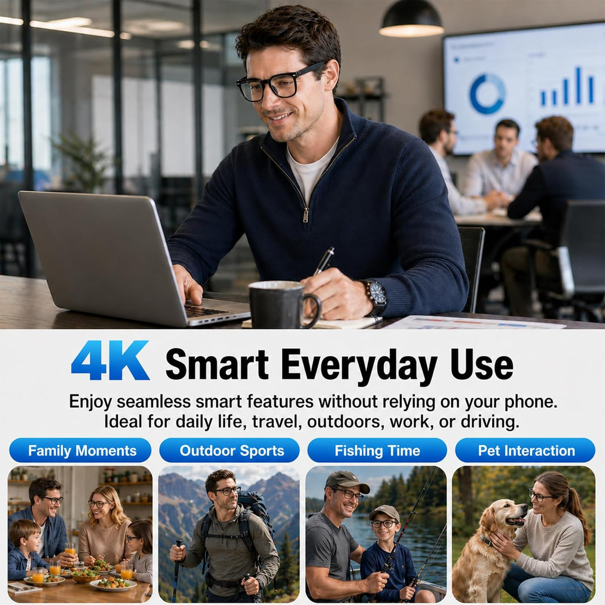 AI Translation Camera Smart Glasses encalife