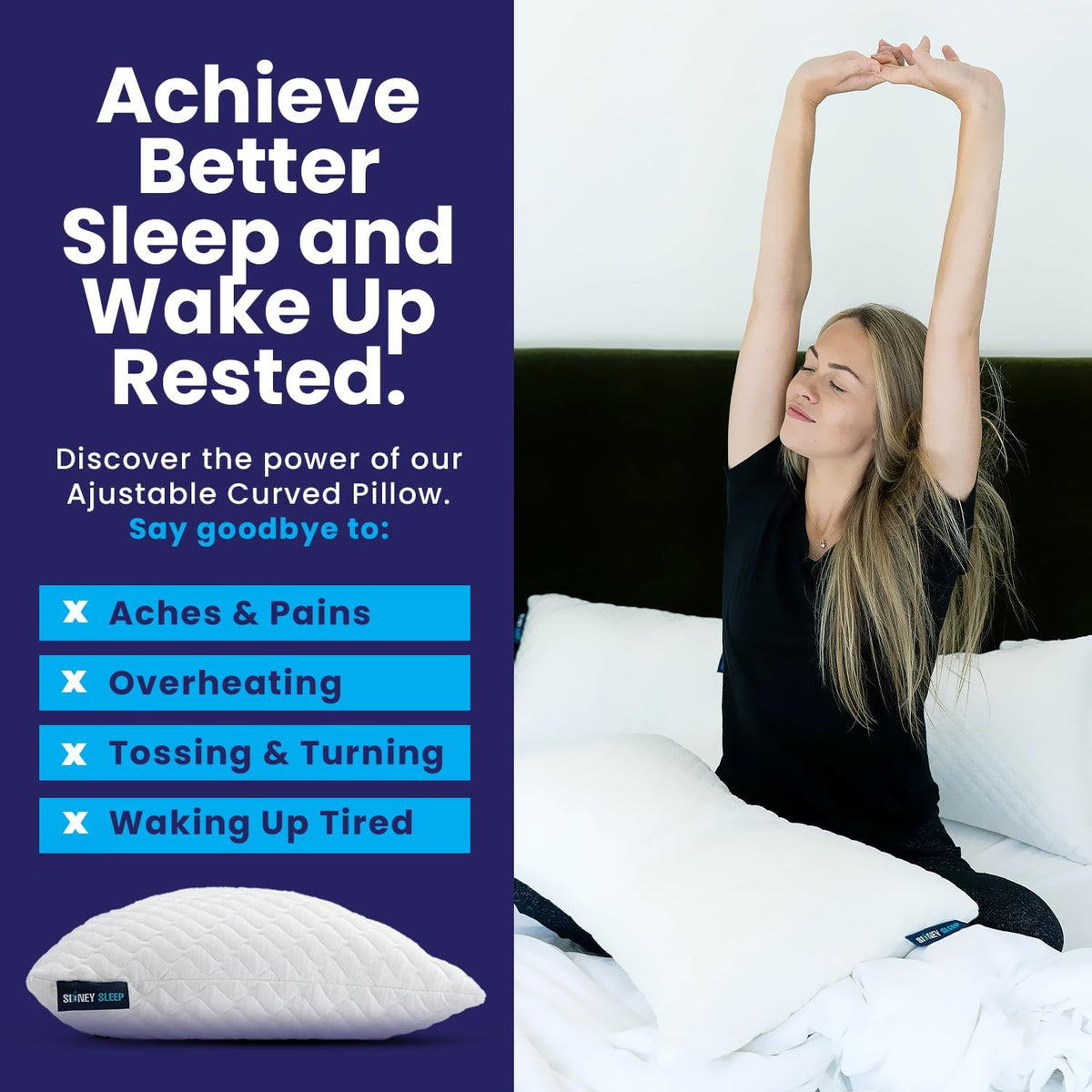 Side Sleeper Adjustable Memory Foam Pillow encalife