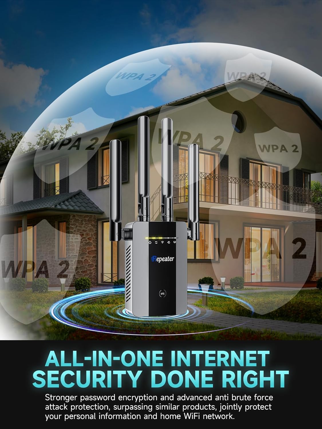 WiFi Extender 16K Sq. Ft Signal Booster encalife