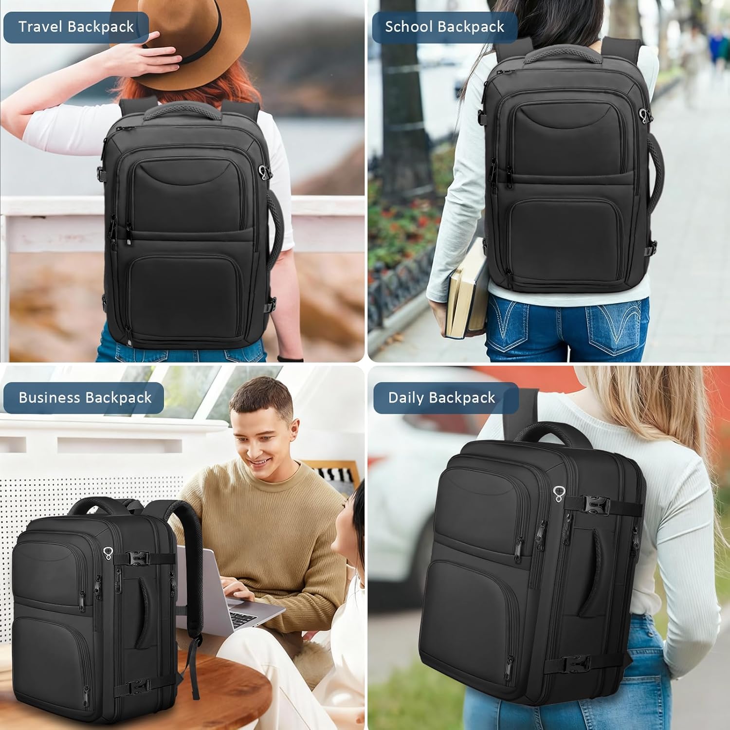 Expandable Travel Backpack Carry On Bag encalife