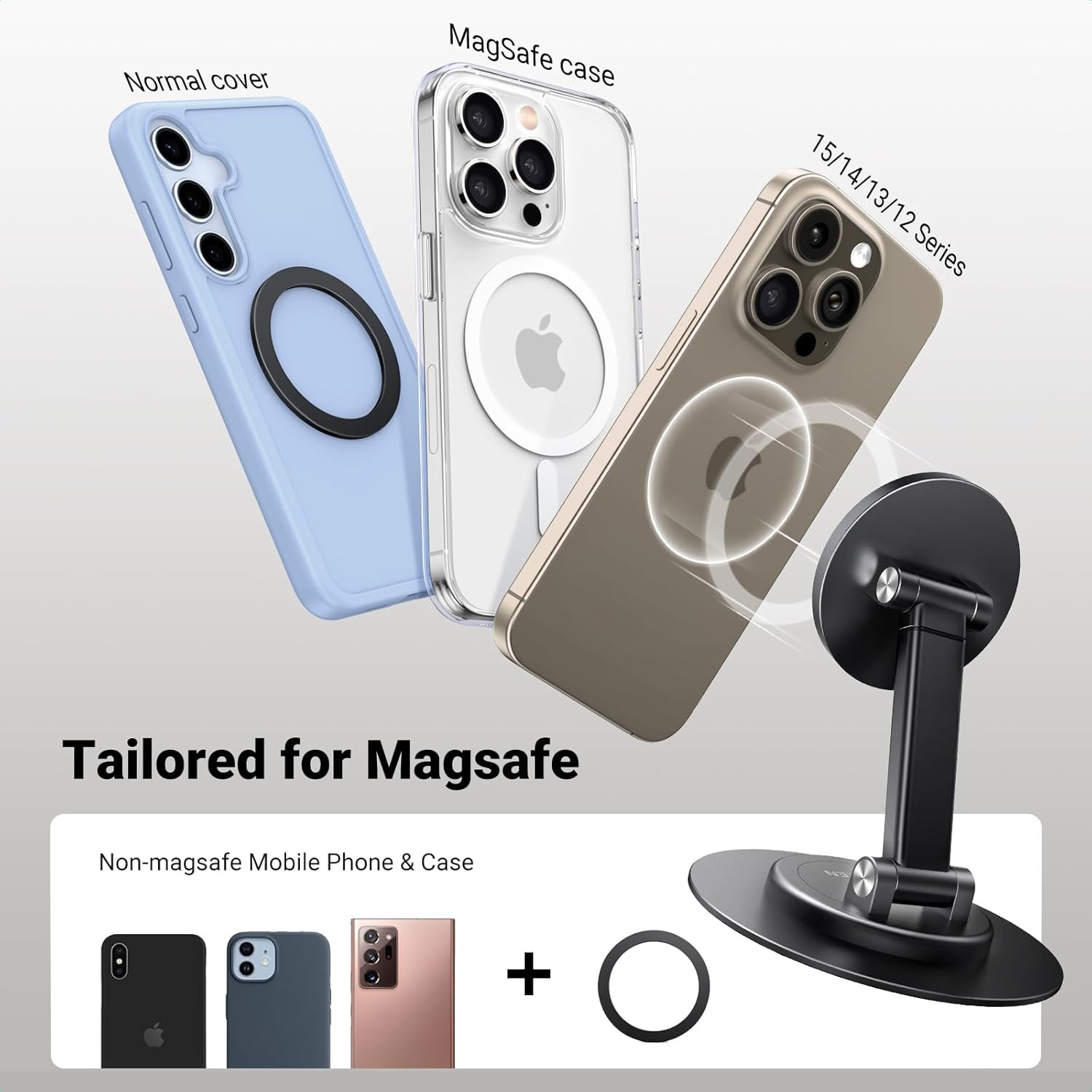Magnetic Mobile Stand With Adjustable Height And Rotation encalife