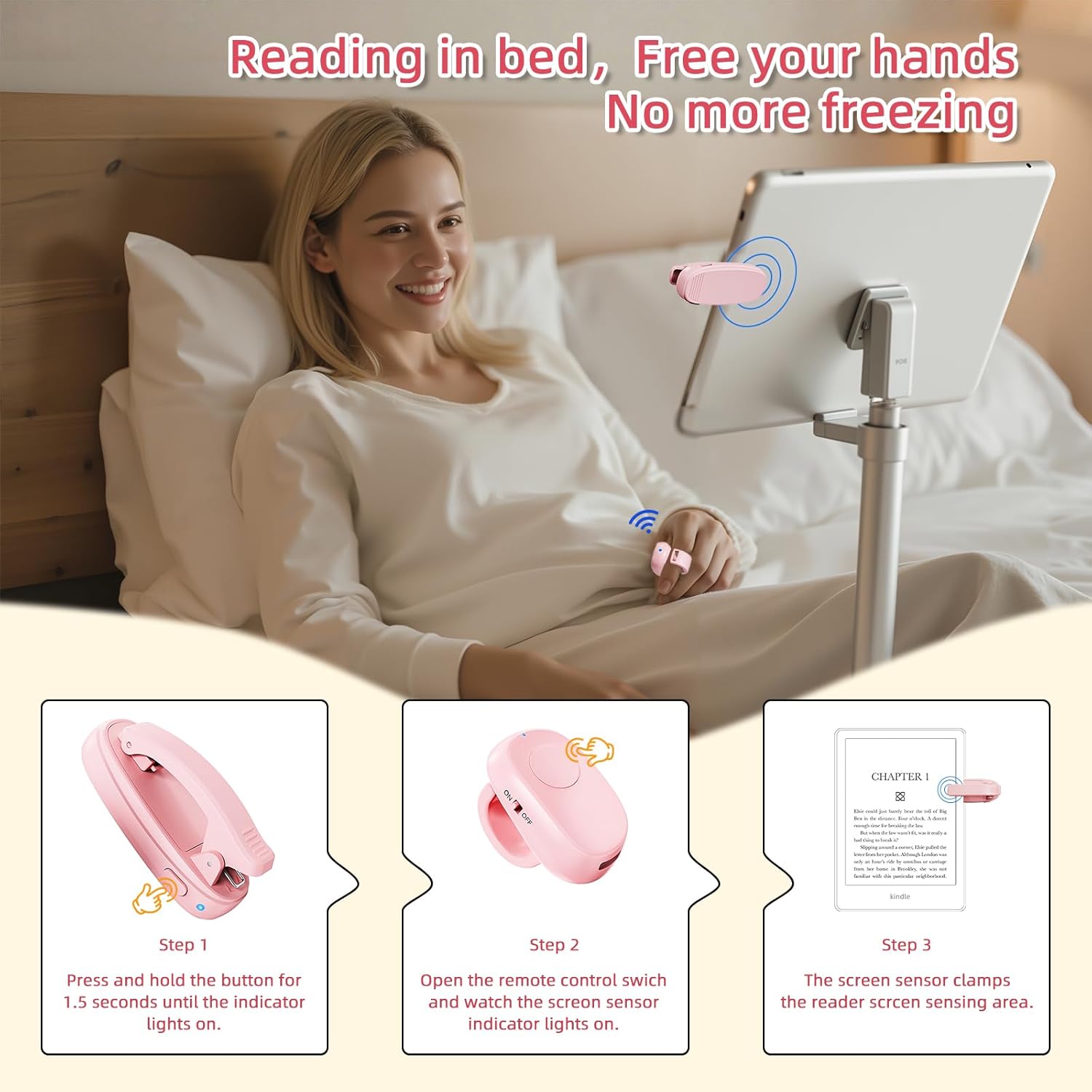 Ring Page Turner for One Hand Reading encalife