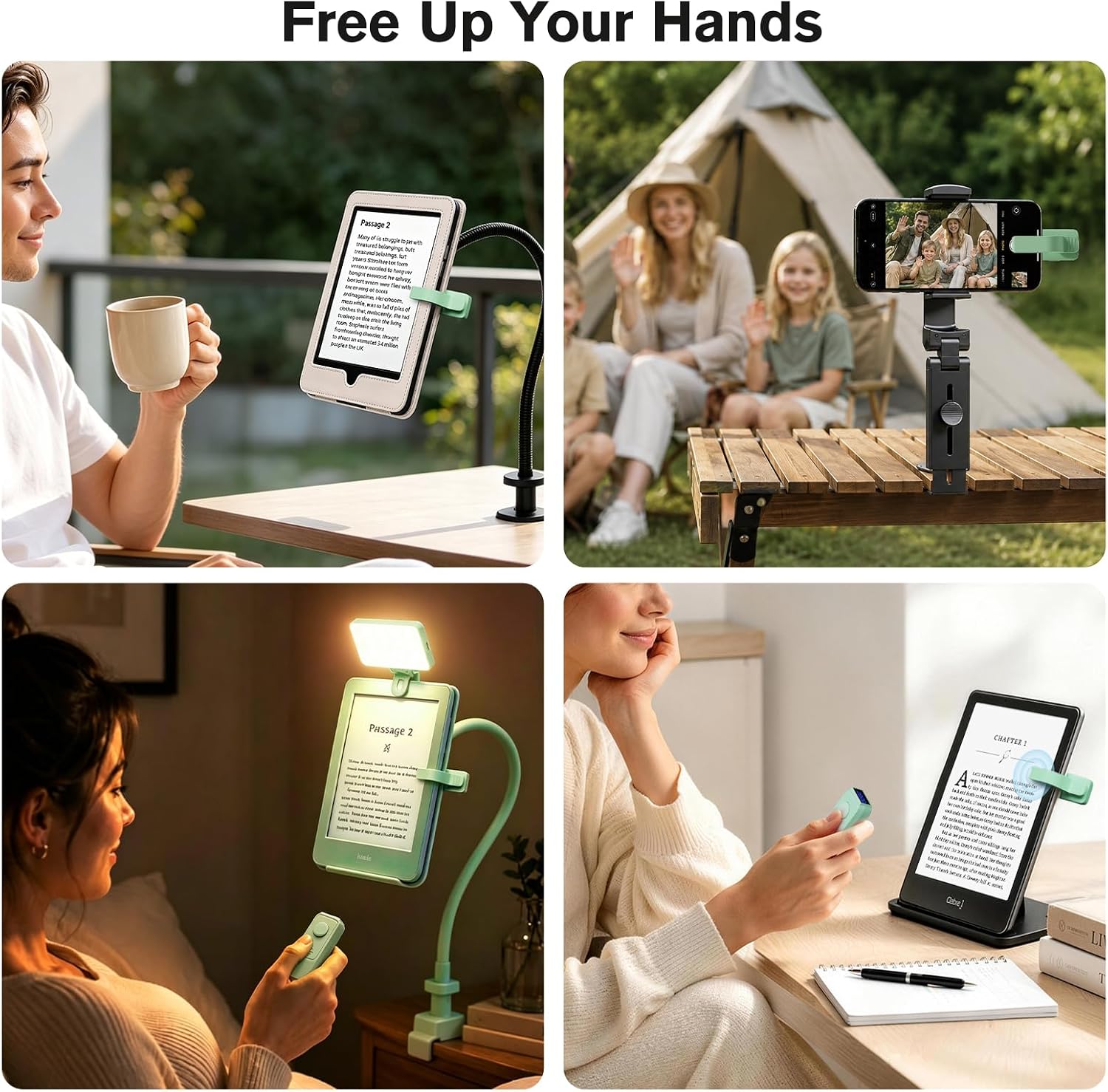 Green Page Turner With Light and Timer encalife