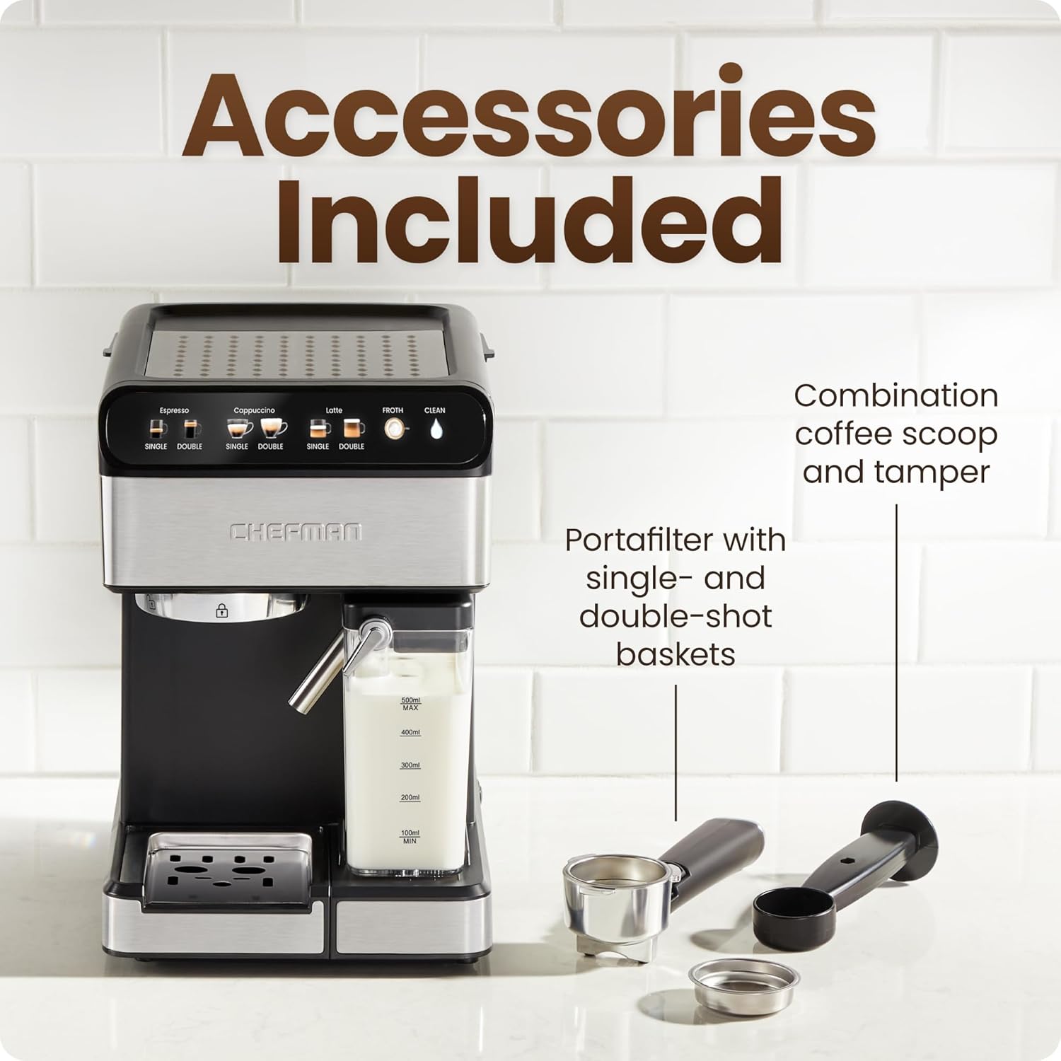 15‑Bar Espresso Machine with Built‑In Milk Frother encalife