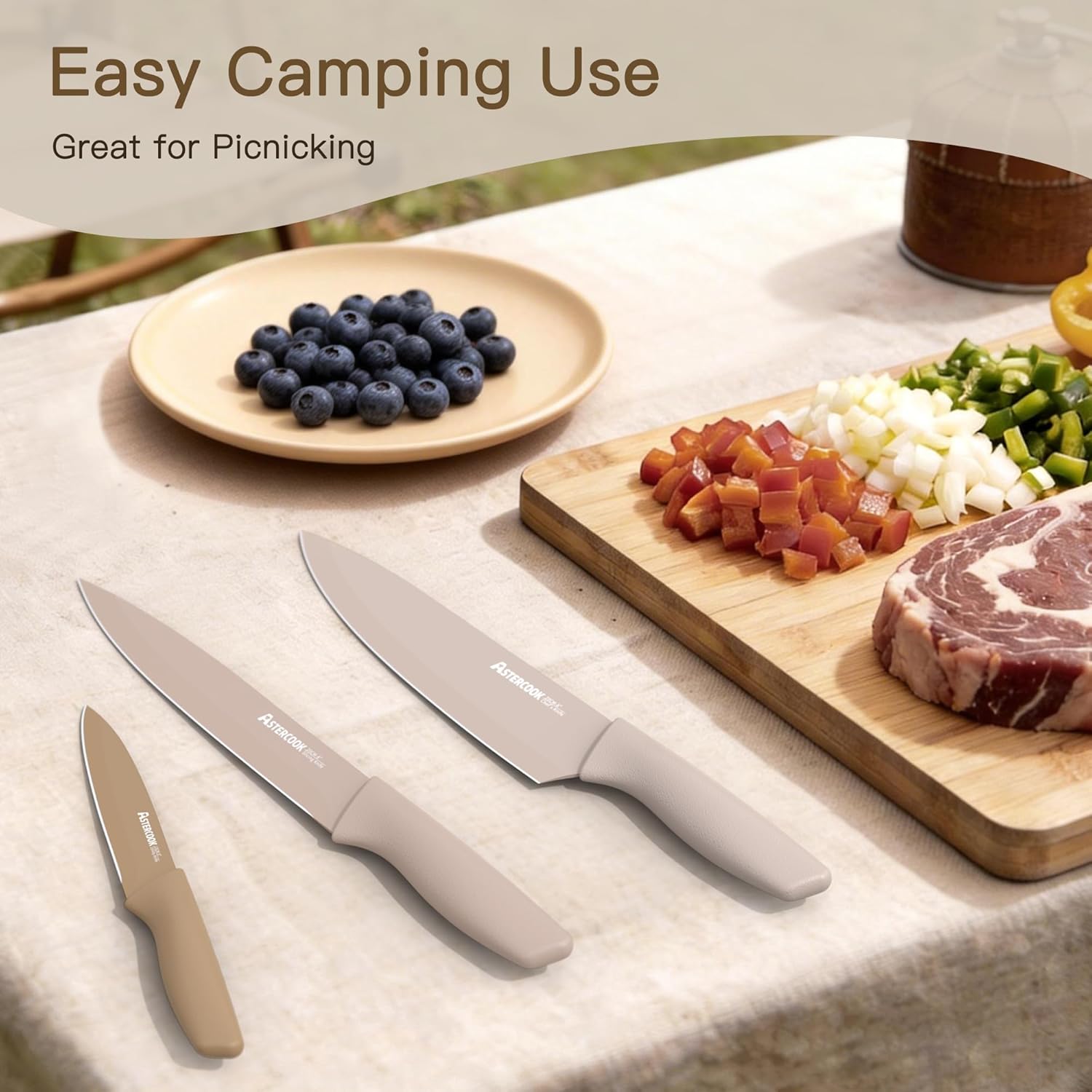 EncaLife 13-Piece Kitchen Knife Set – Stainless Steel Chef Knives with Blade Guards encalife