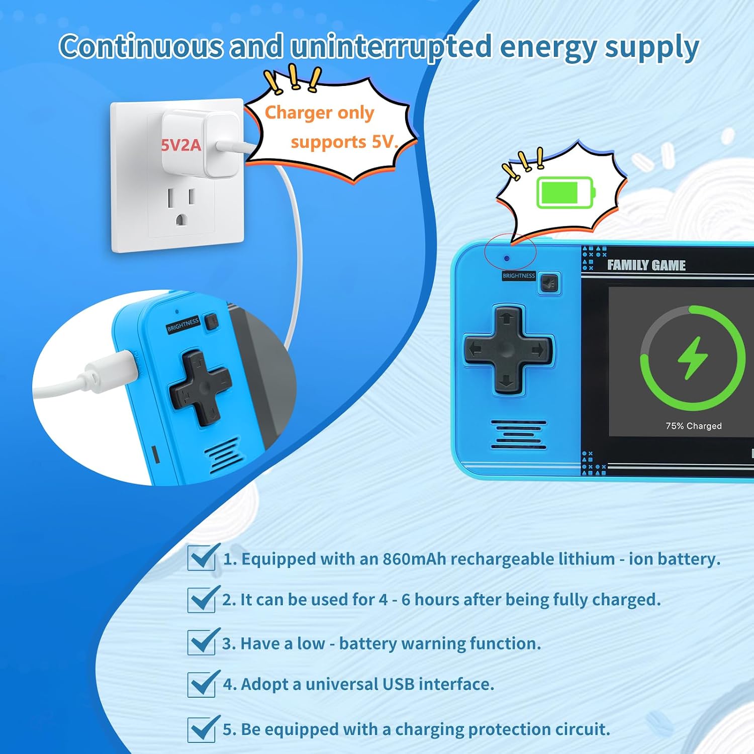 Retro Handheld Game Console With 220 Classic Games encalife