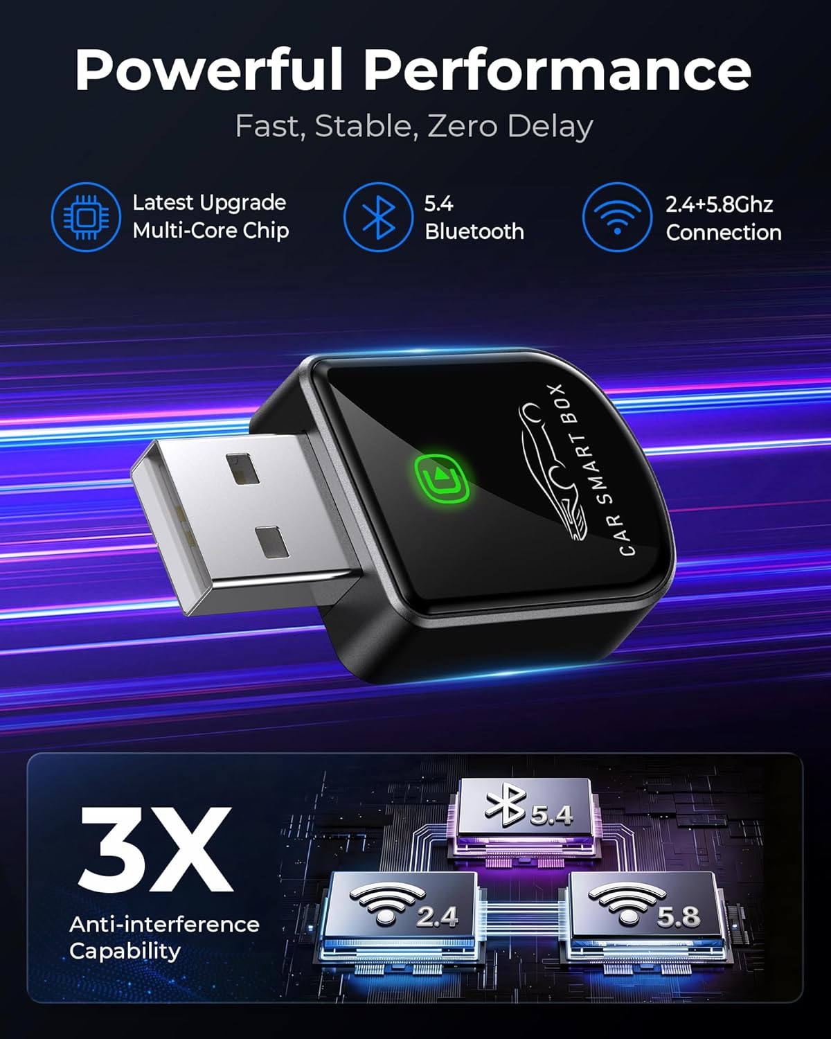 Wireless CarPlay Adapter Tiny Bluetooth Receiver encalife