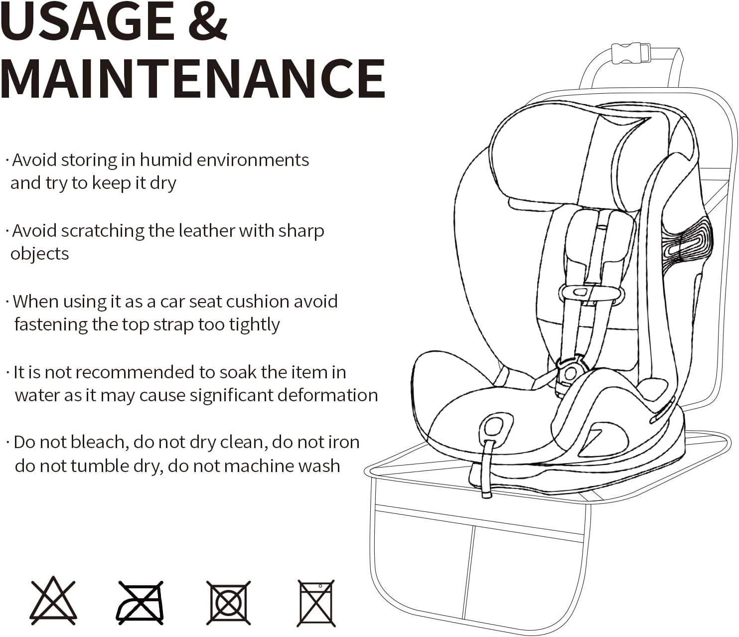 Waterproof Back Seat Car Protector Kick Mat with Pockets encalife