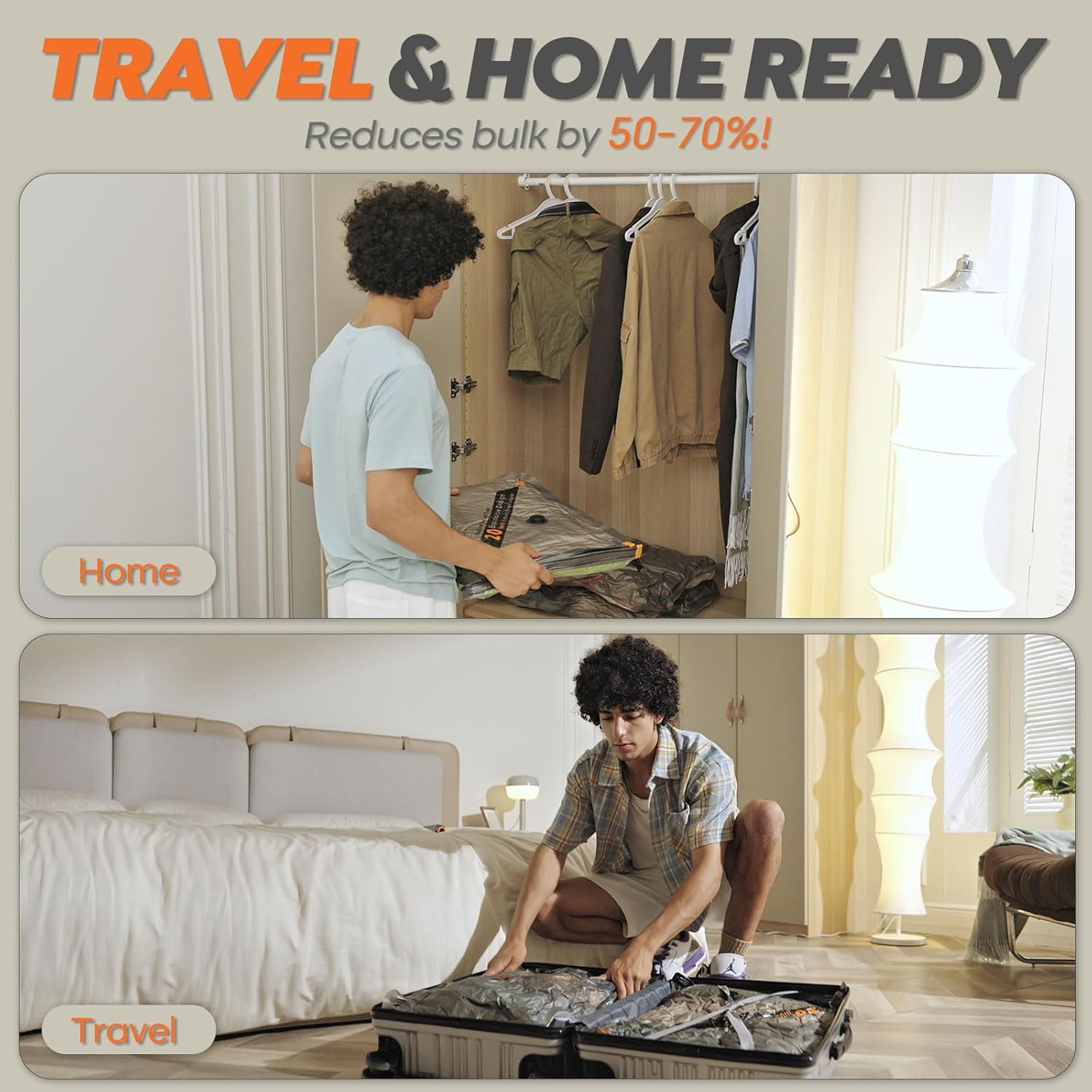 Travel Backpack Vacuum Storage Bag Set encalife