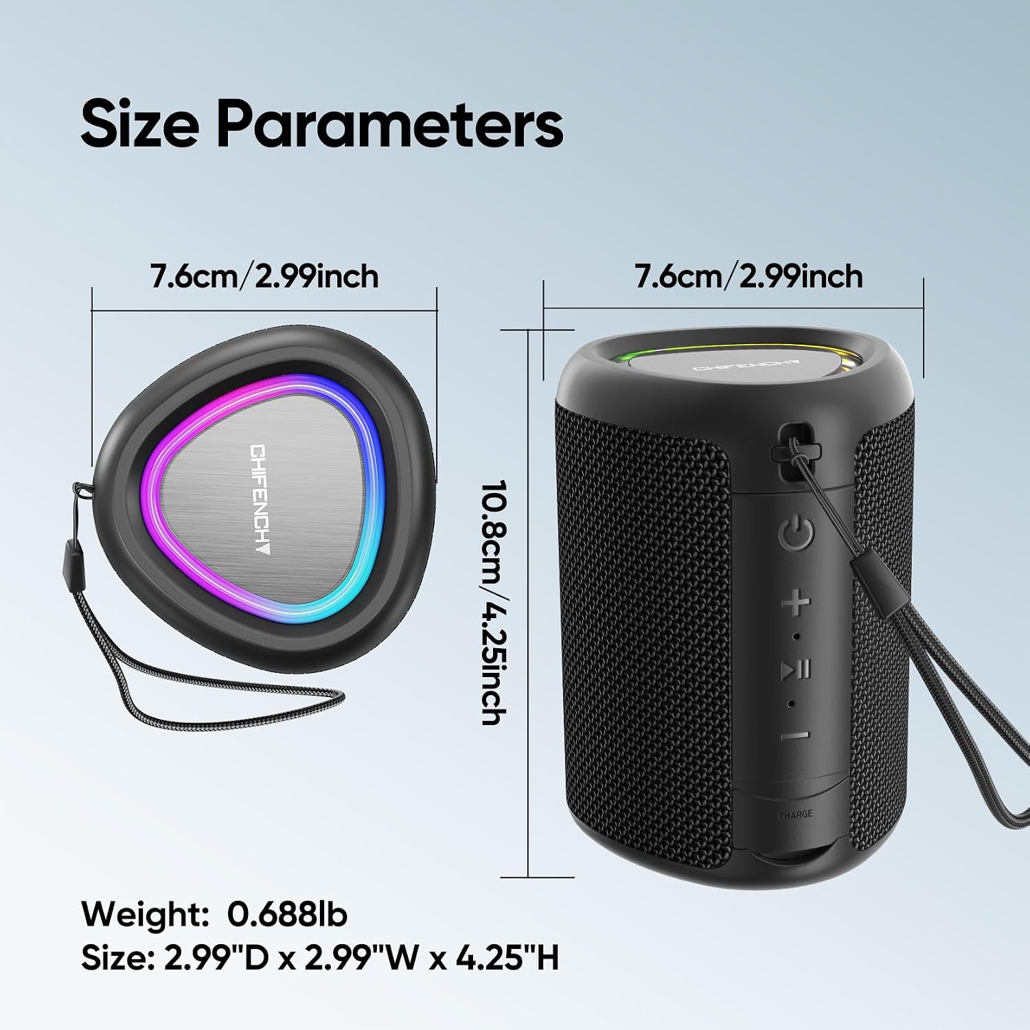 Powerful Waterproof Bluetooth Speaker With Party Lights encalife