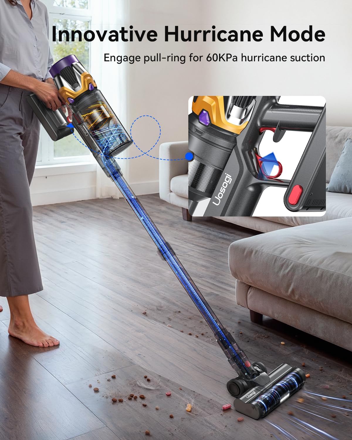 55KPa Self Standing Cordless Vacuum Cleaner encalife