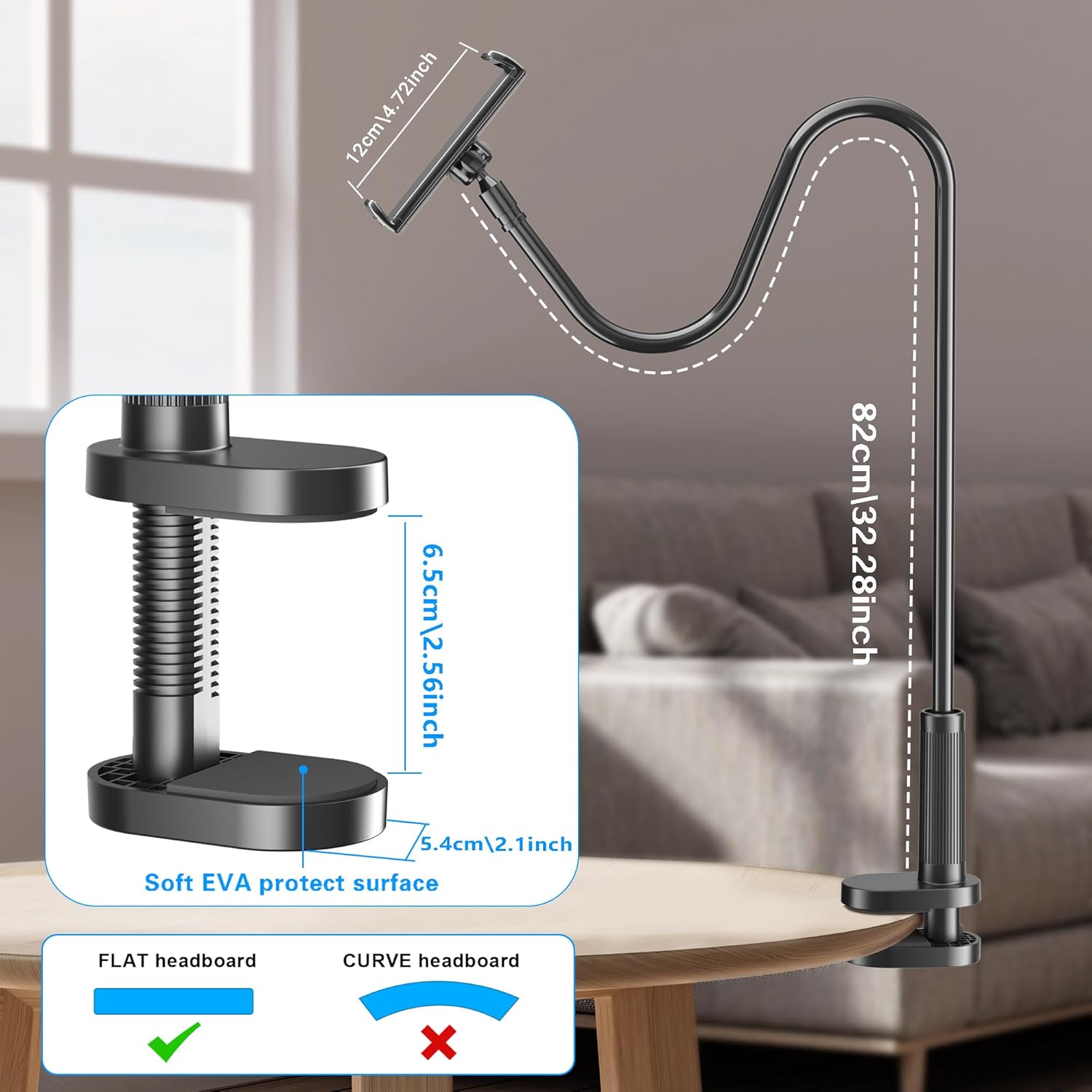 Gooseneck Page Turner Stand for Bedtime Reading encalife