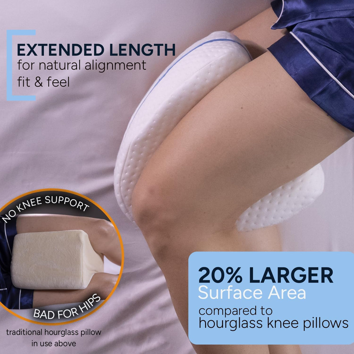 Side Sleeper Knee Support Memory Pillow encalife