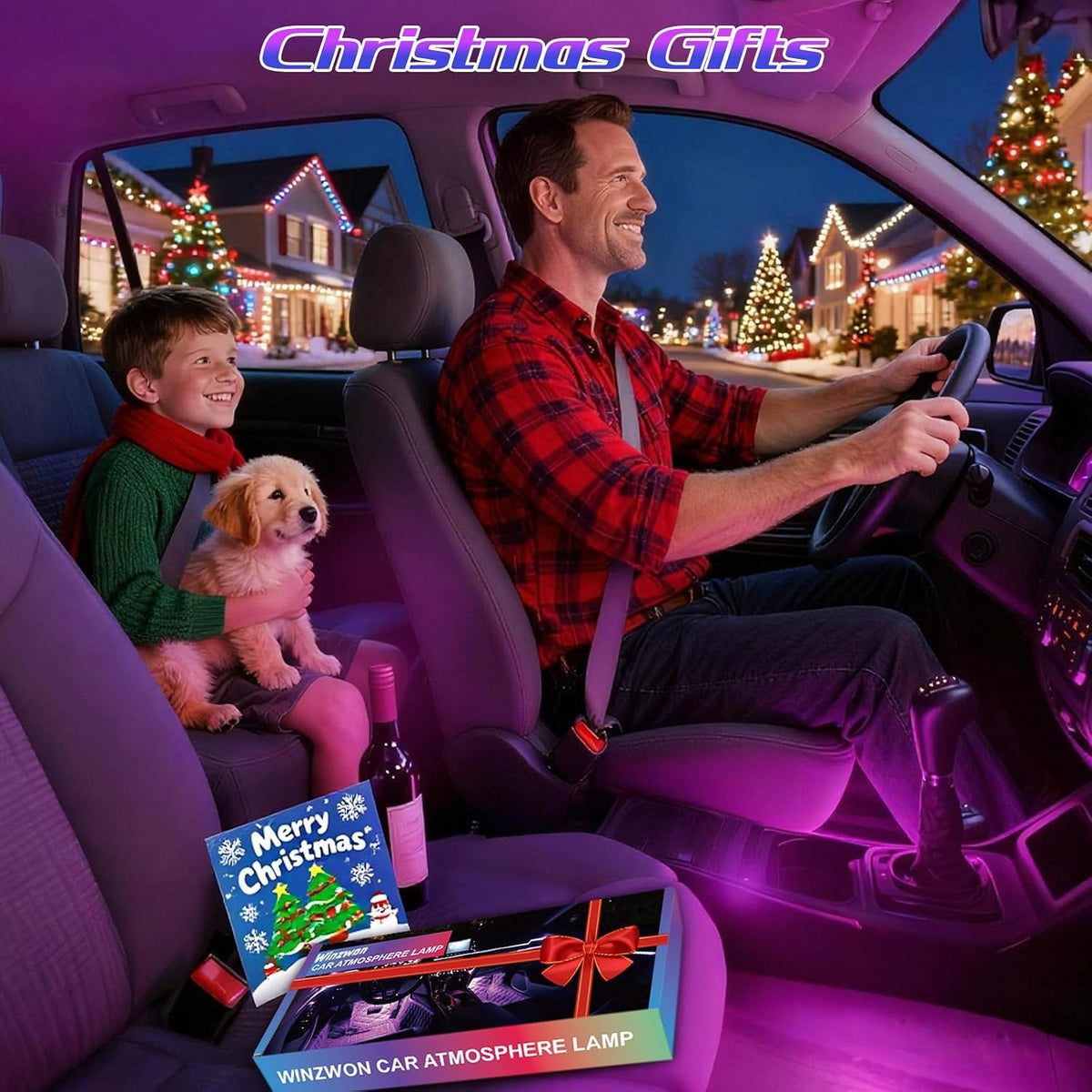RGB Car Ambient Light Strips encalife