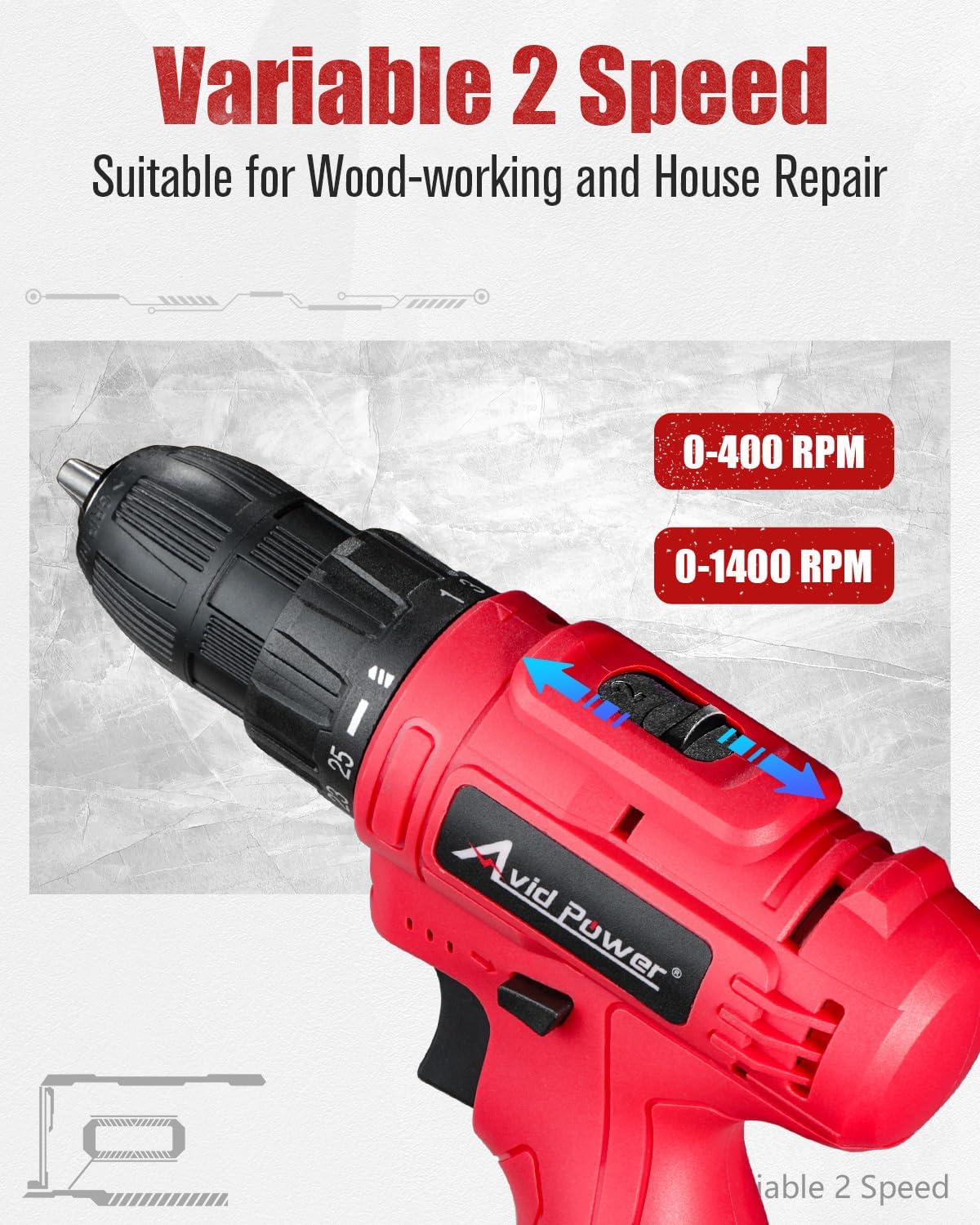 Cordless Drill Kit | 12V Power Drill Set encalife