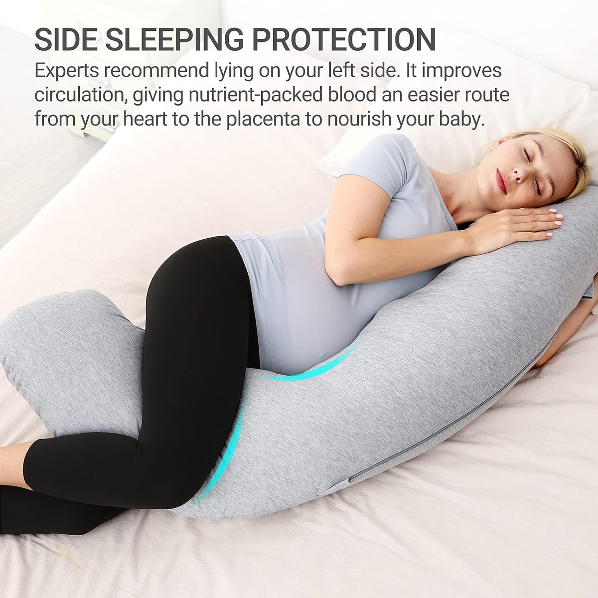 Side Sleeper J Shape Body Pillow encalife