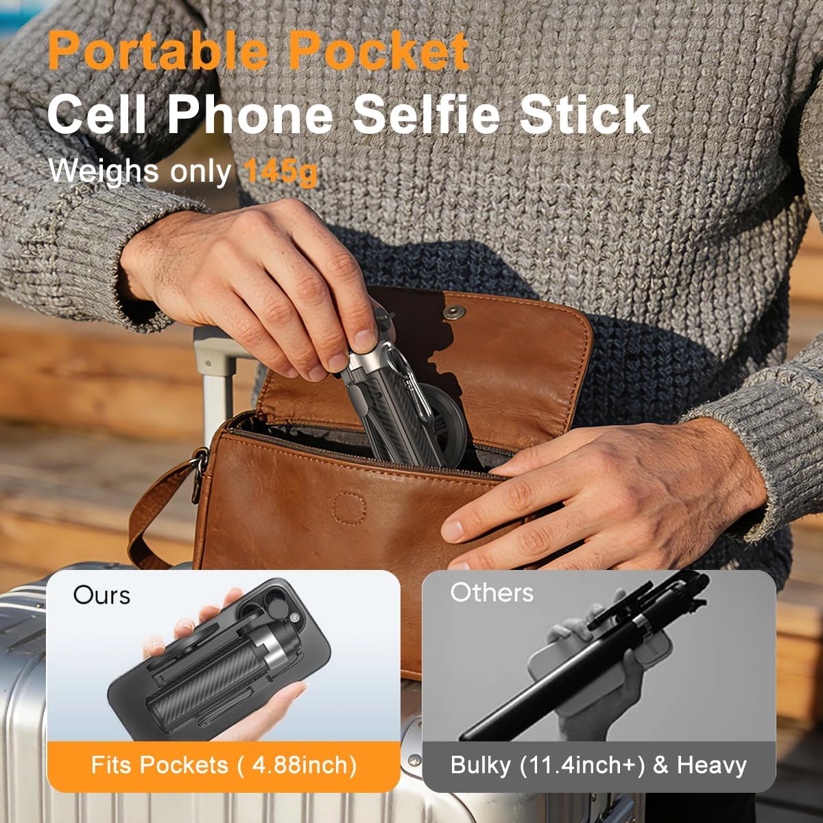 5-in-1 Magnetic Selfie Stick Tripod With Remote encalife