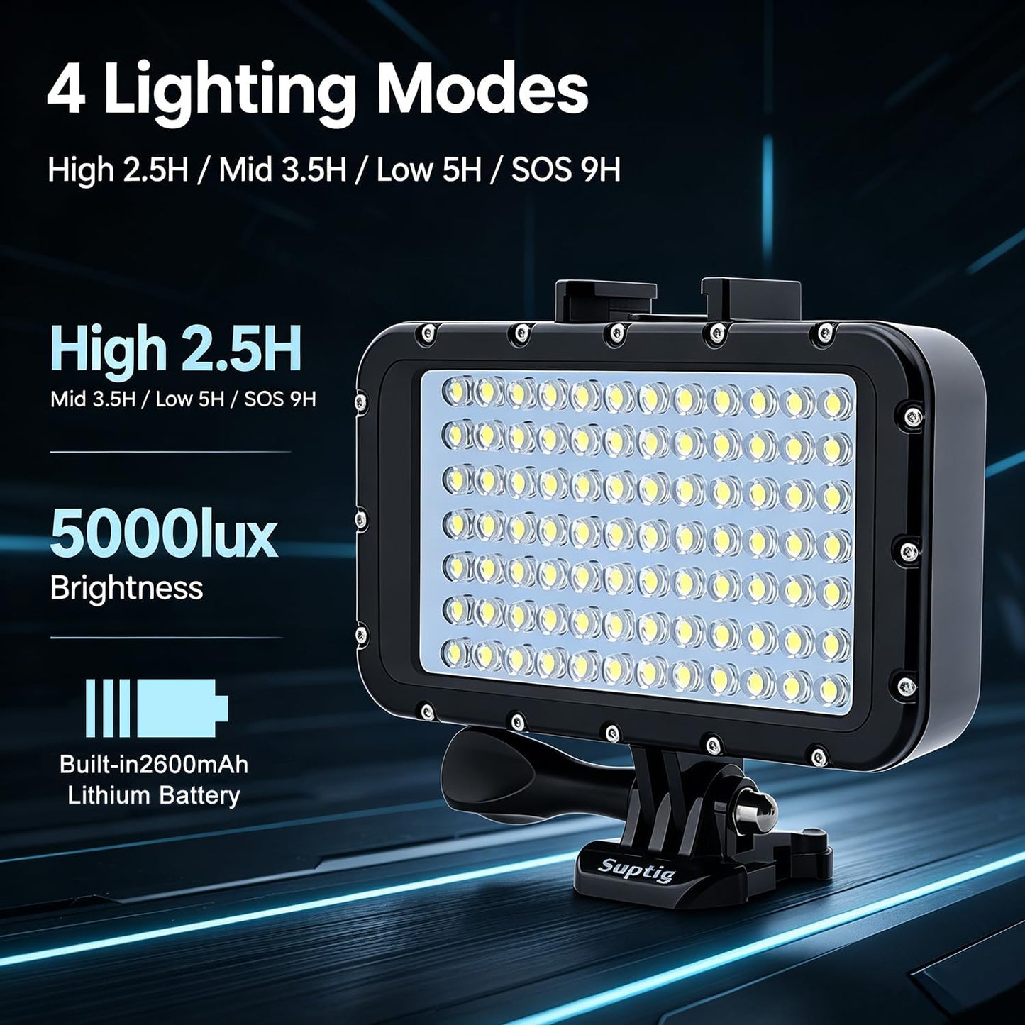 84 LED Underwater Video Light Waterproof Dive Lamp encalife