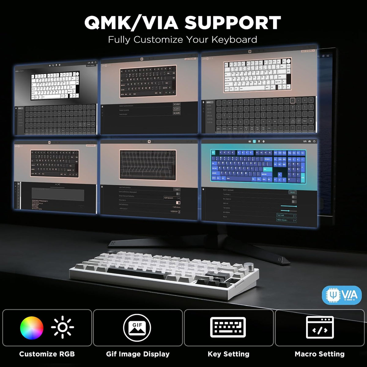 Gaming Mechanical Keyboard Wireless RGB LCD Hot encalife