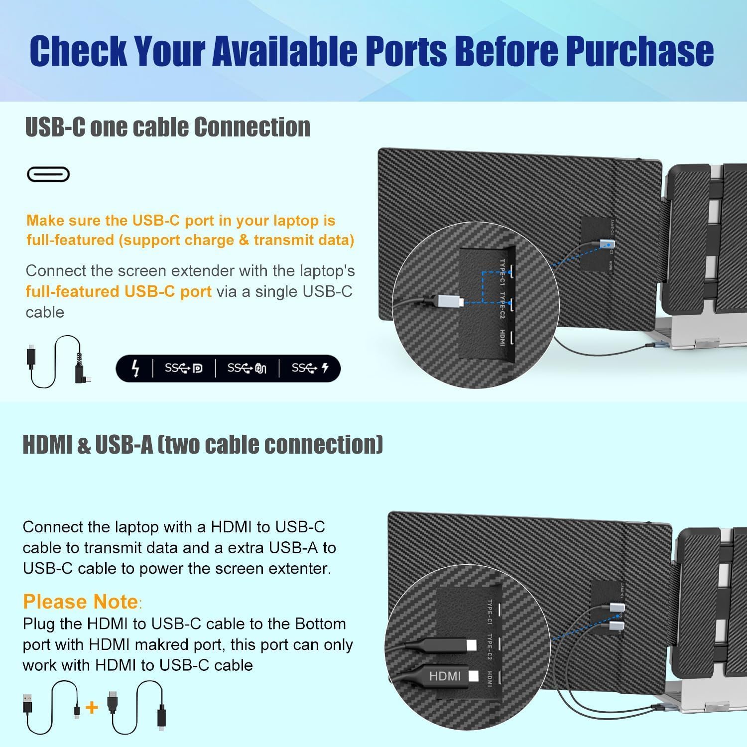 14-Inch FHD Laptop Screen Extender Portable Monitor encalife