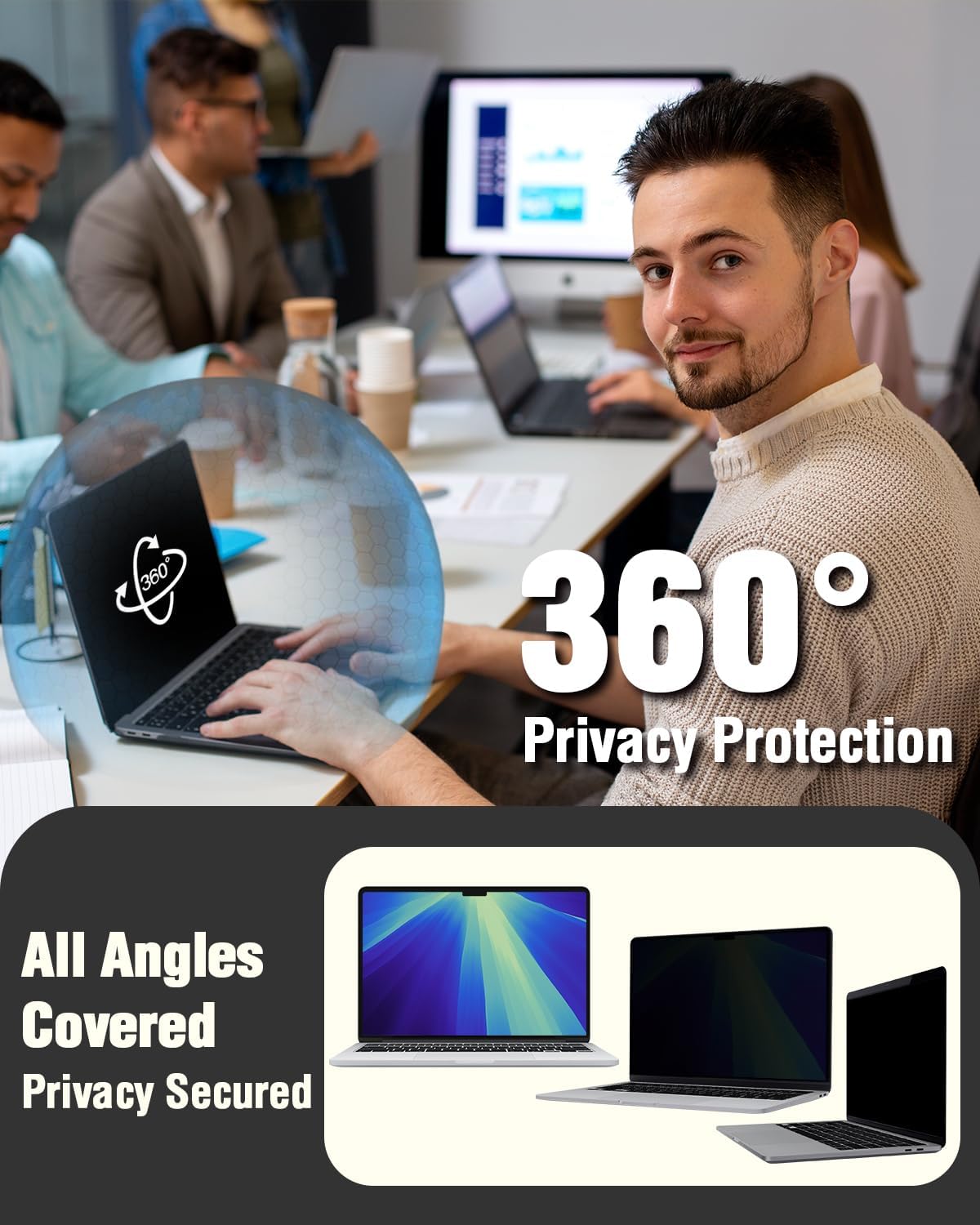 15.6-Inch Magnetic Laptop Privacy Screen Anti-Glare Filter encalife