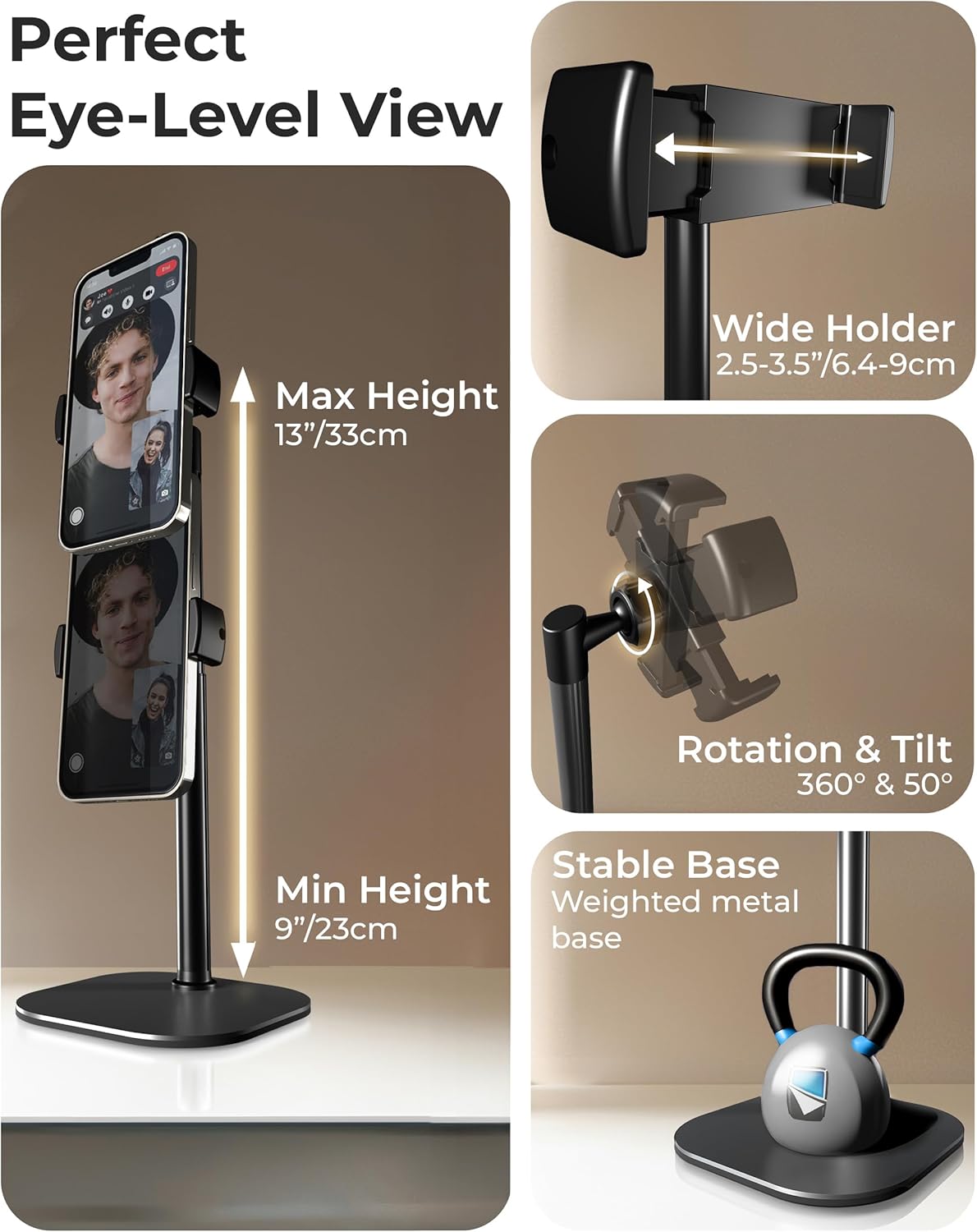 Mobile Stand Adjustable Recording Desk Tripod Phone Holder encalife