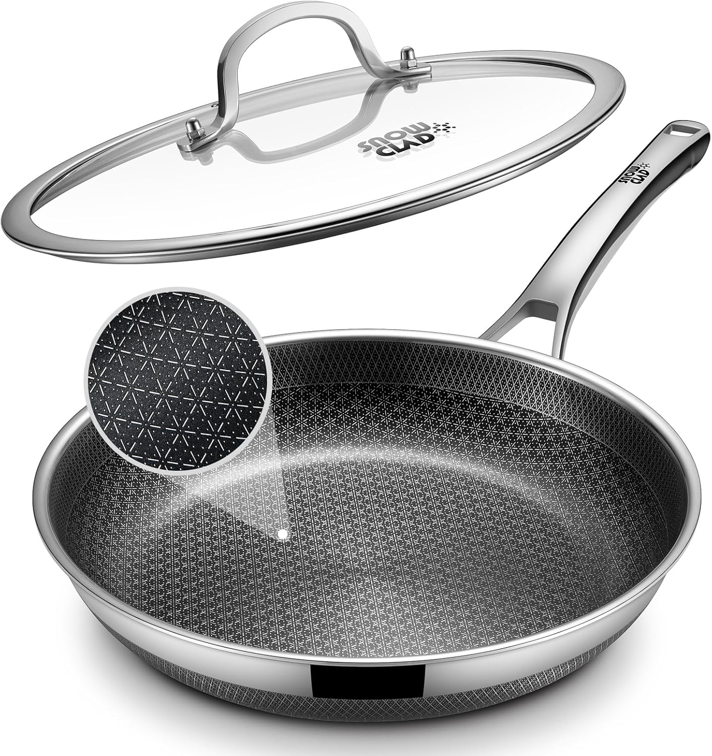 Non-Stick 12-Inch Hybrid Frying Pan With Lid