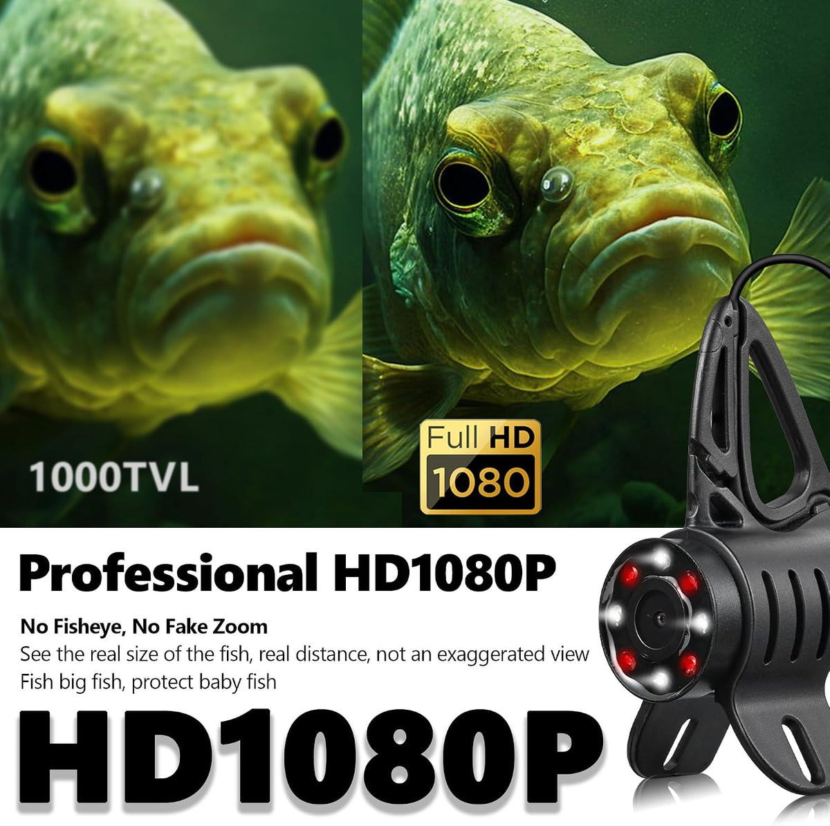 1080P Underwater Fishing Camera Fish Finder Camera encalife