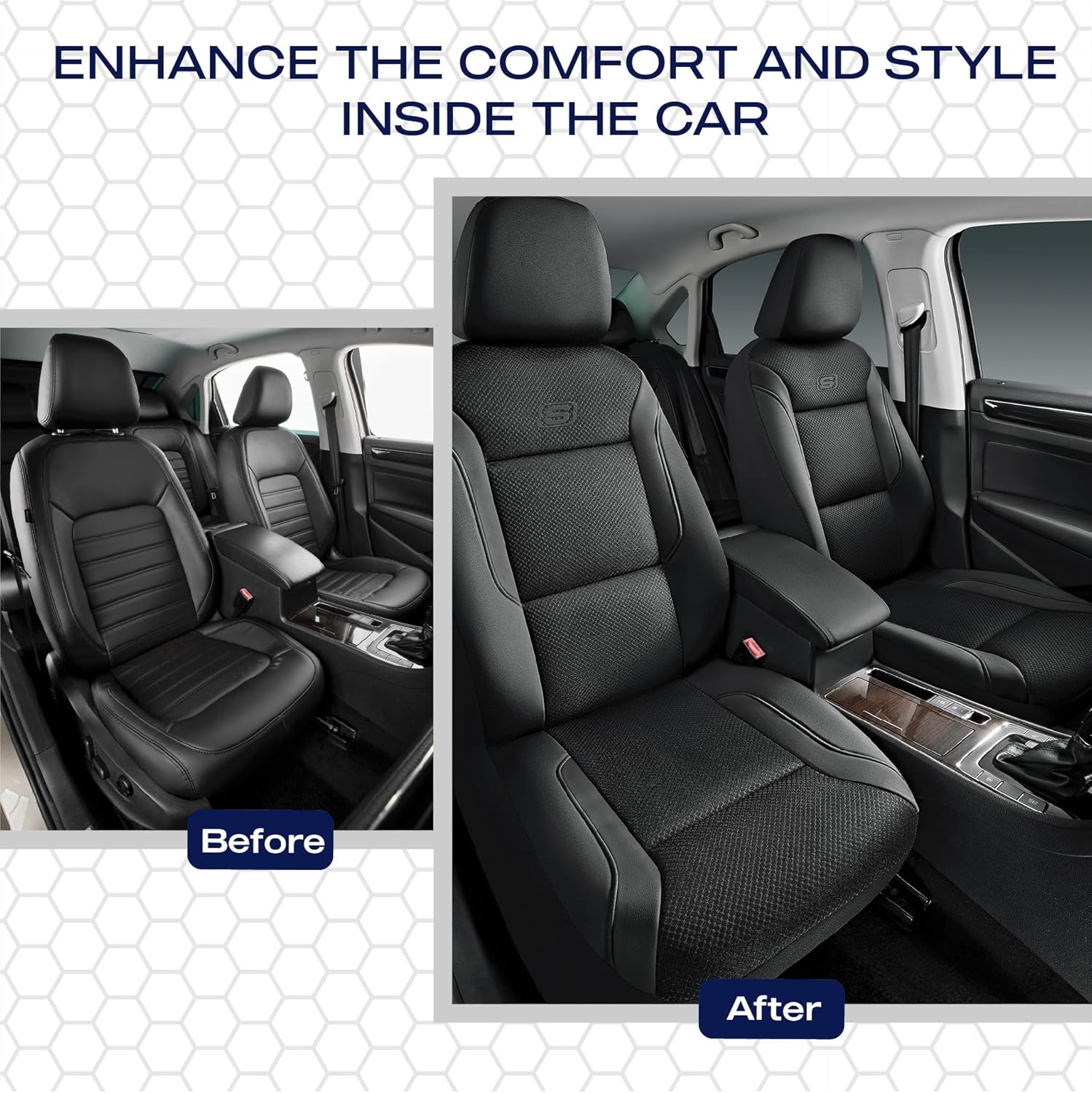 Memory Foam Air Cool Mesh Front Car Seat Covers encalife