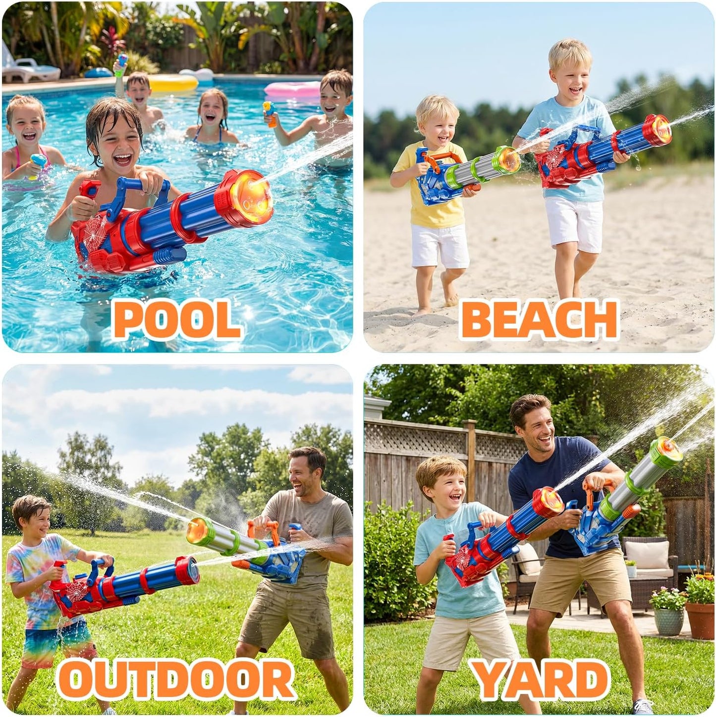 Gatling Electric Water Gun I 1500cc Automatic Water Blaster encalife
