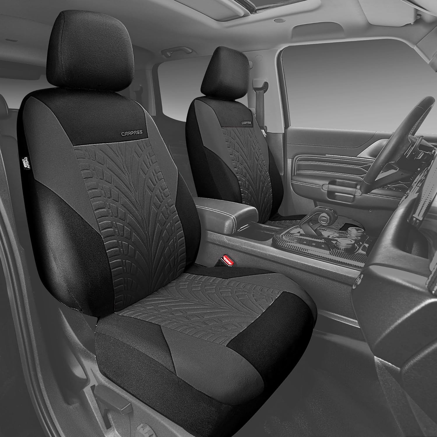 Full Set Car Seat Covers Front Rear Universal Black encalife