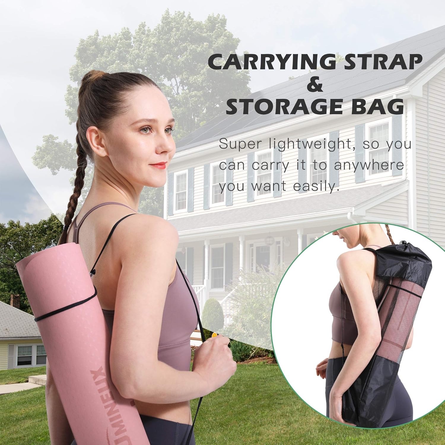 Eco Non Slip Yoga Mat With Carry Bag encalife