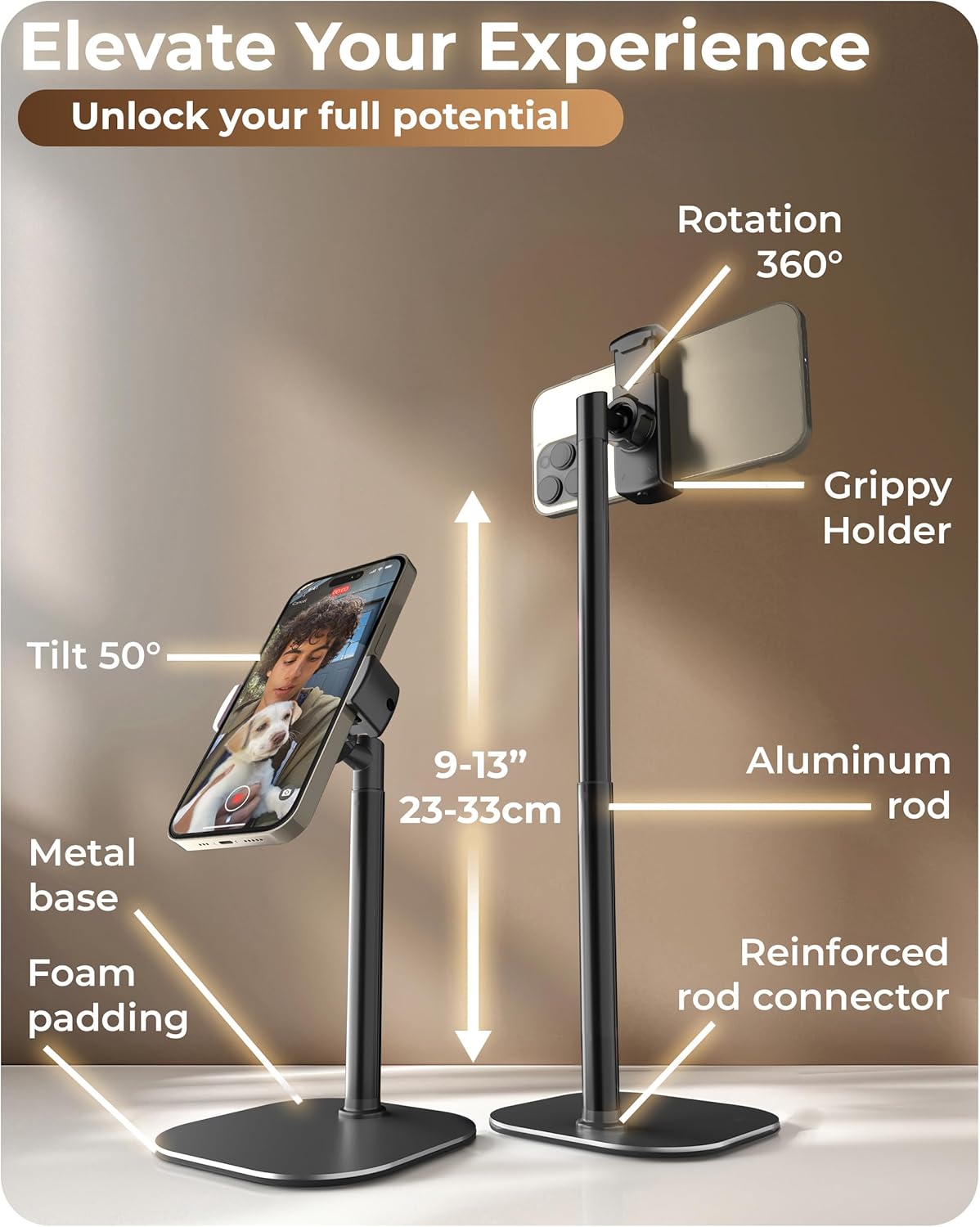 Mobile Stand Adjustable Recording Desk Tripod Phone Holder encalife