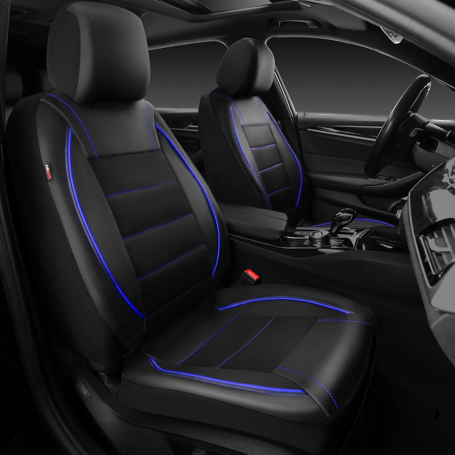 Universal Piping PU Leather Front Car Seat Covers encalife
