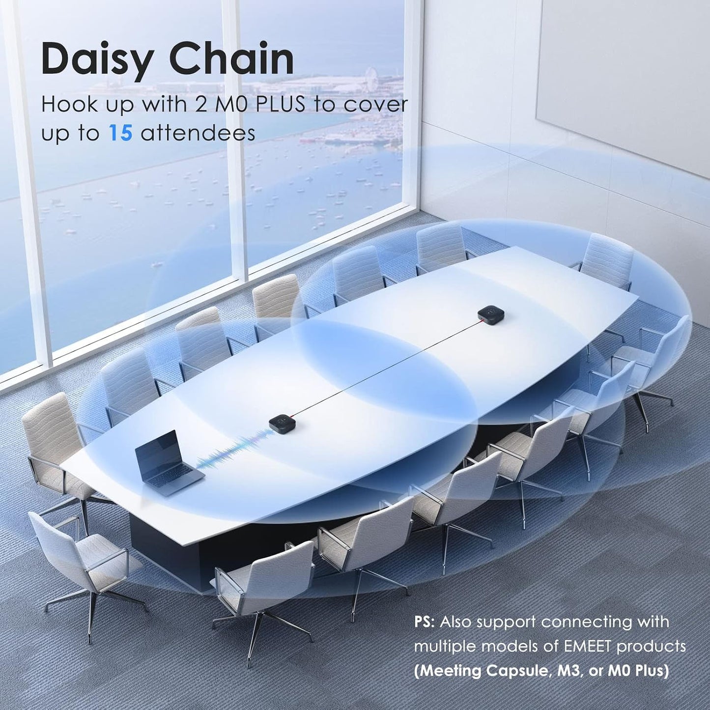 Portable Conference Speakerphone for Clearer Hybrid Meetings encalife