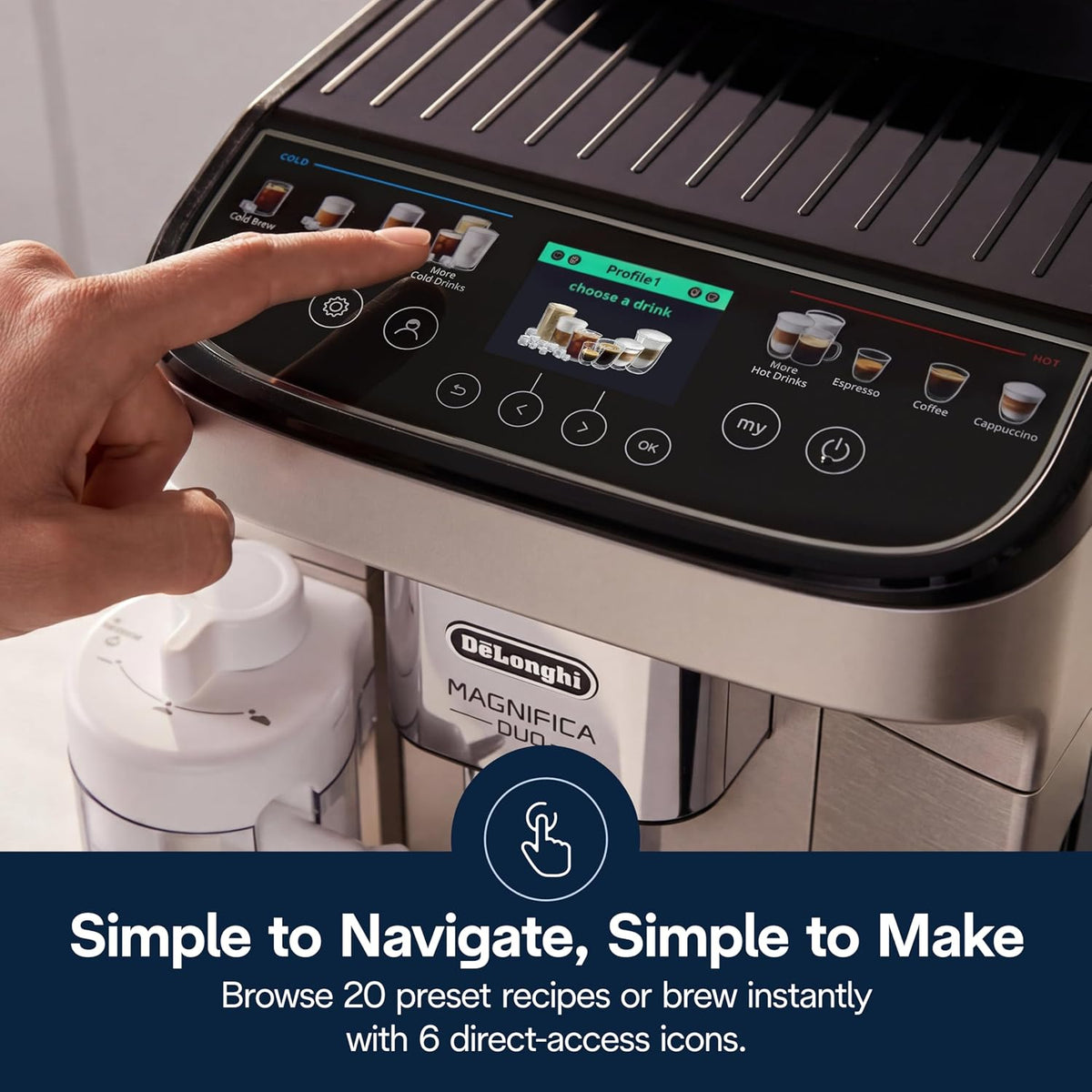 Automatic Espresso Machine with Hot & Cold Frother encalife
