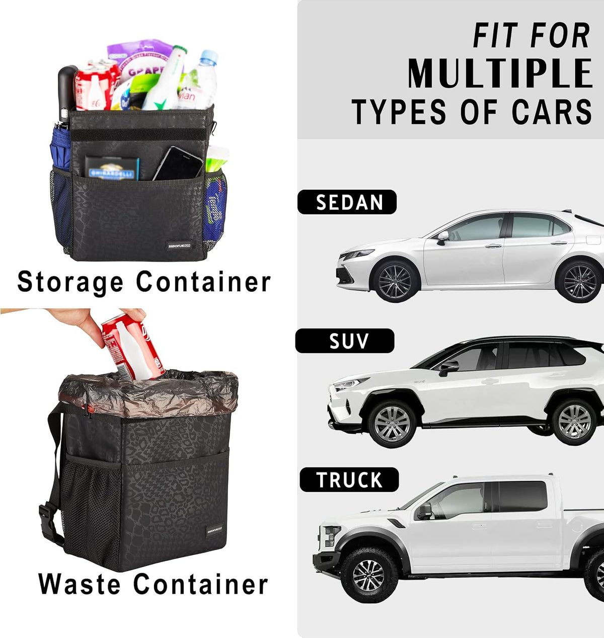 Collapsible Leakproof Car Trash Can Organizer encalife