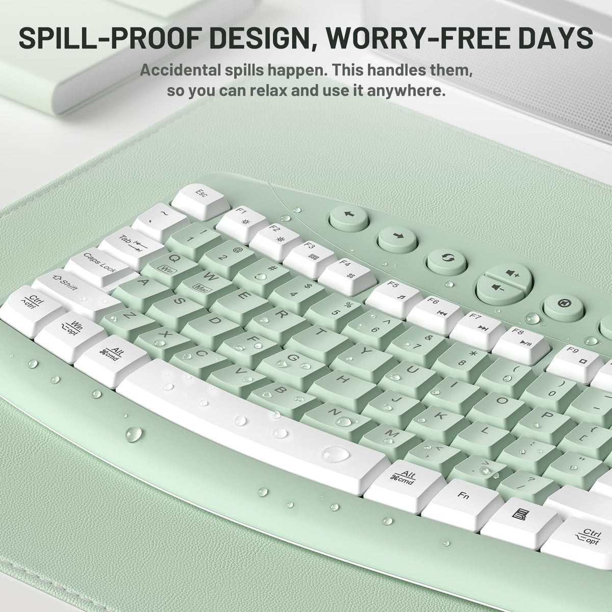 Wireless Keyboard Mouse Combo Ergonomic Gaming encalife