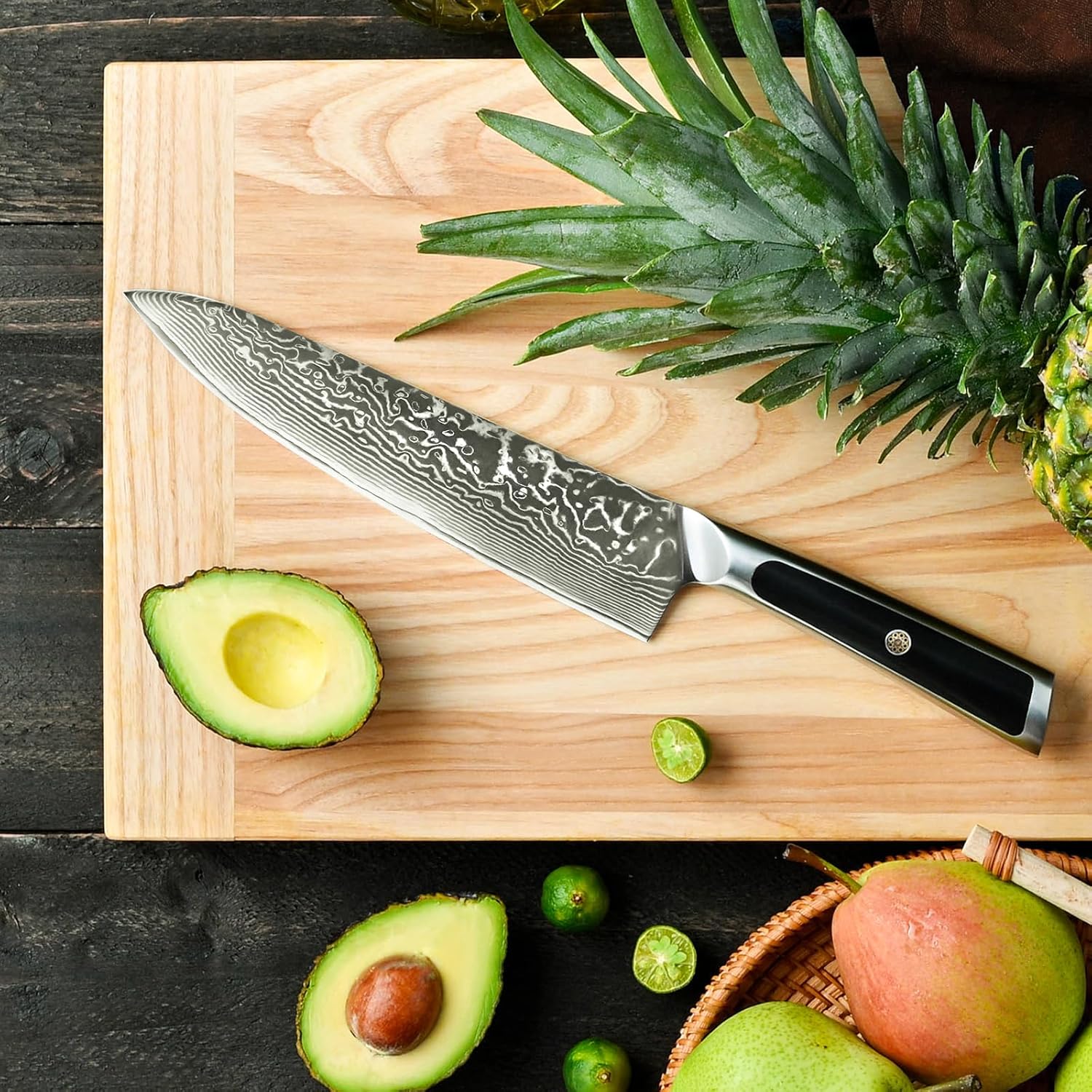 Damascus Chef Knife | 8 Inch Japanese Kitchen Knife encalife